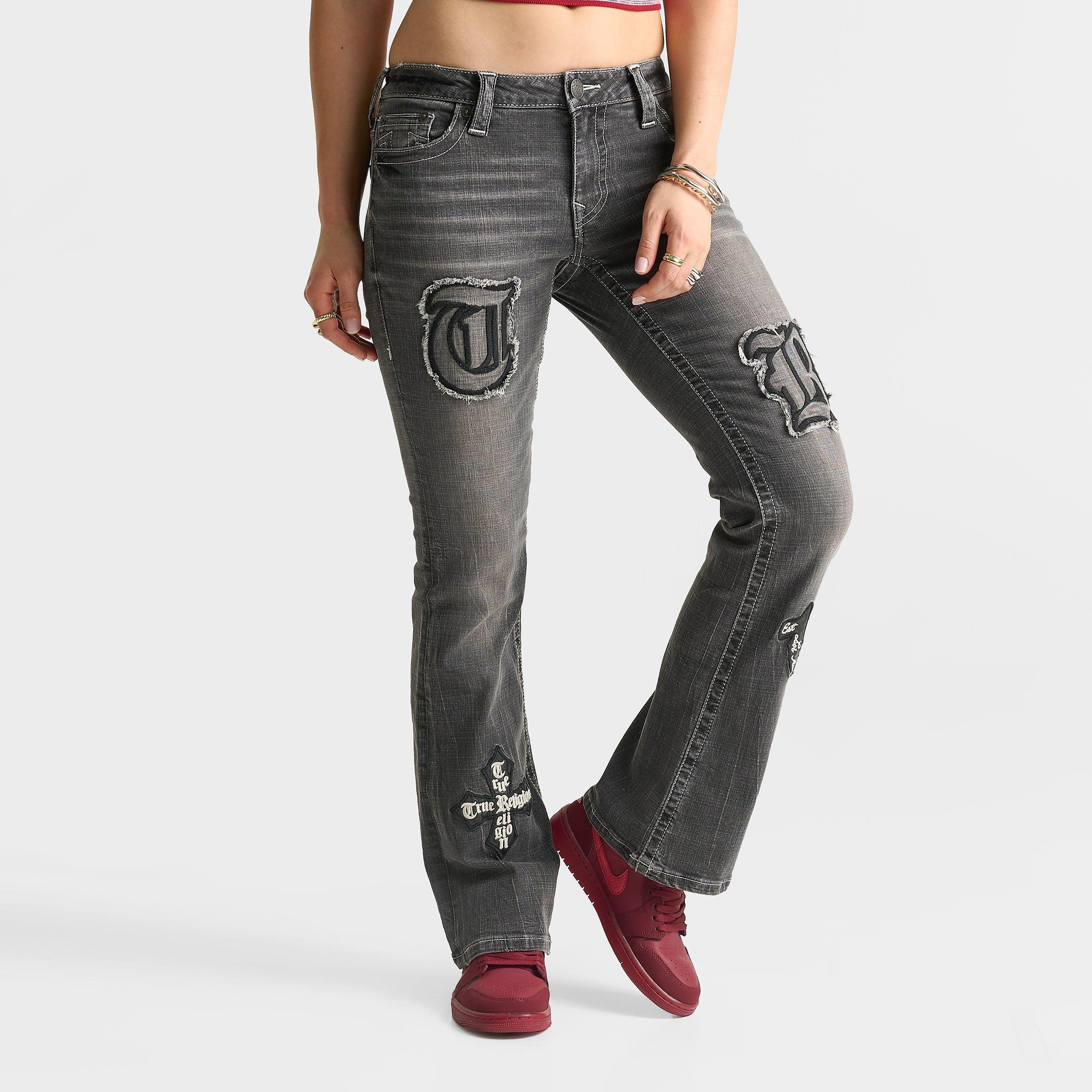 Women's True Religion Becca Appliqué Mid-Rise Bootcut Jeans