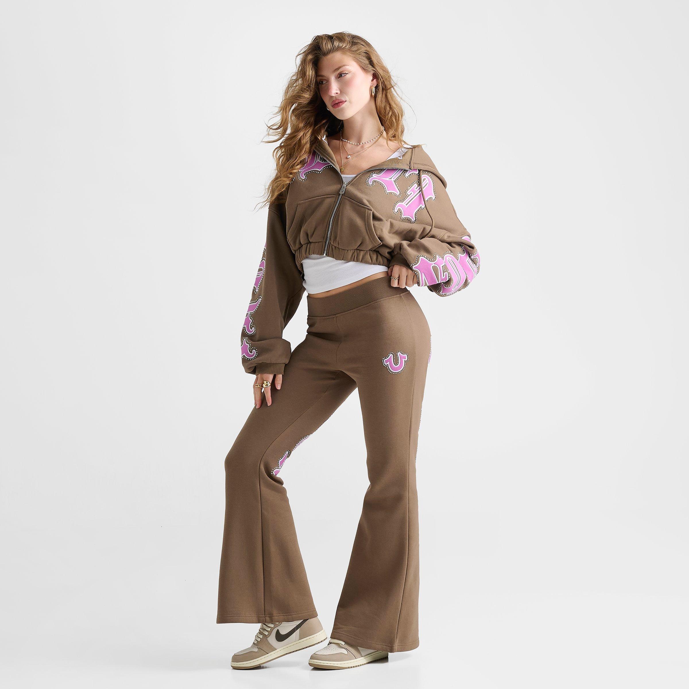 Women's True Religion Crystal Logo Flare Pants