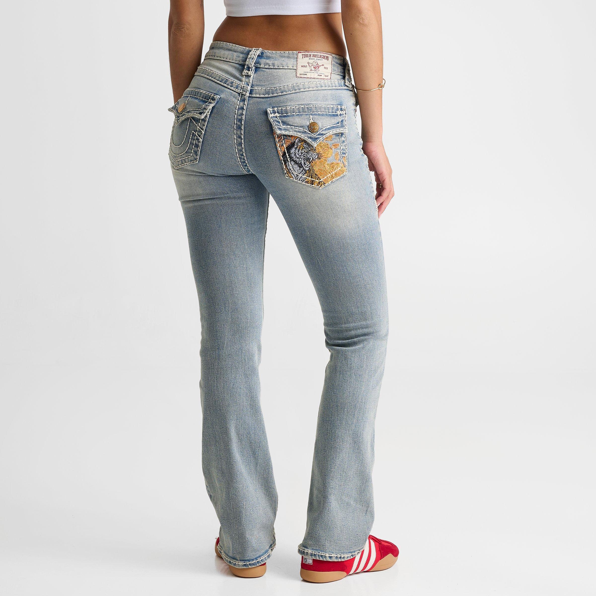 Women's True Religion Becca Tiger Super T Flap Mid-Rise Bootcut Jeans
