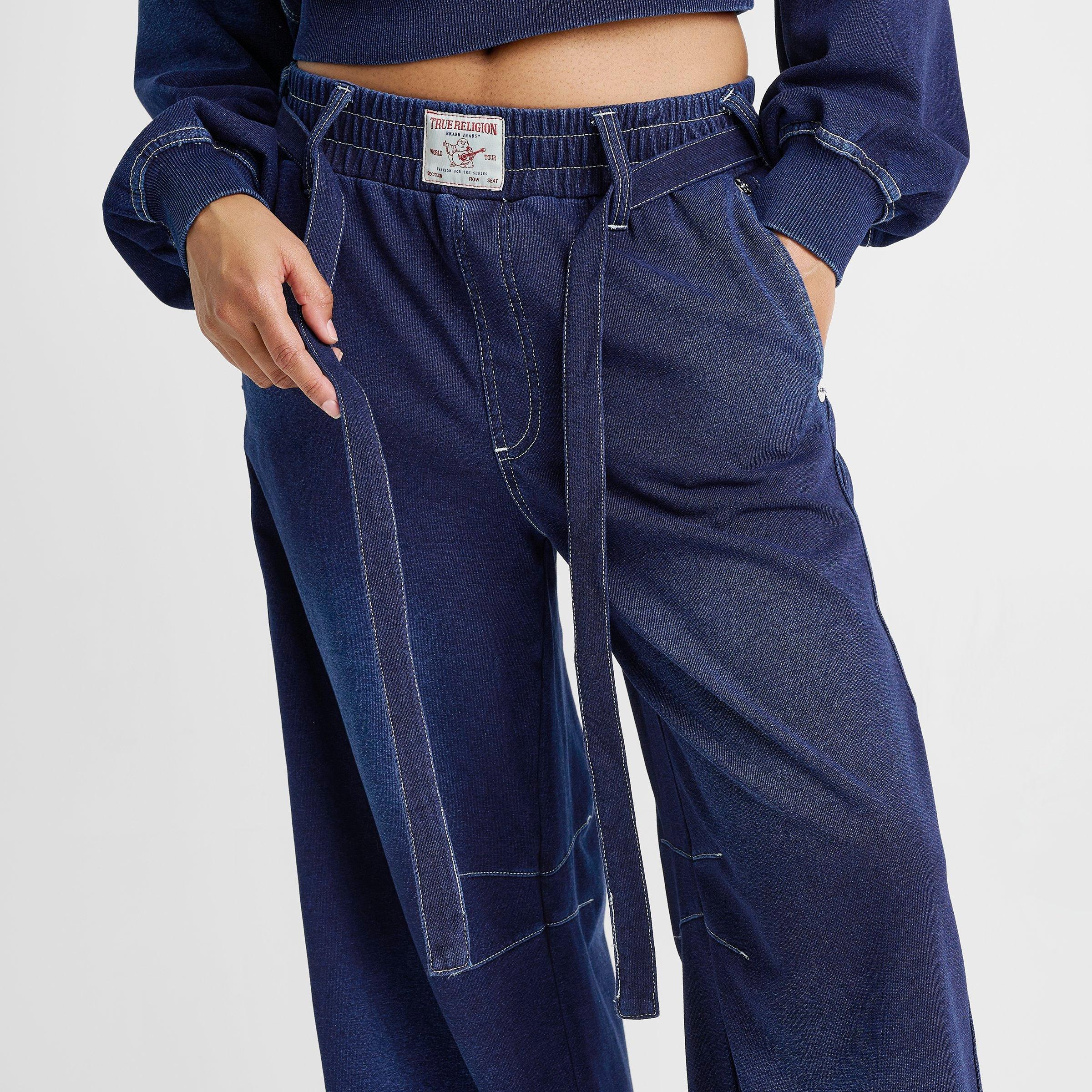 Women's True Religion Washed Indigo Barrel Sweatpants