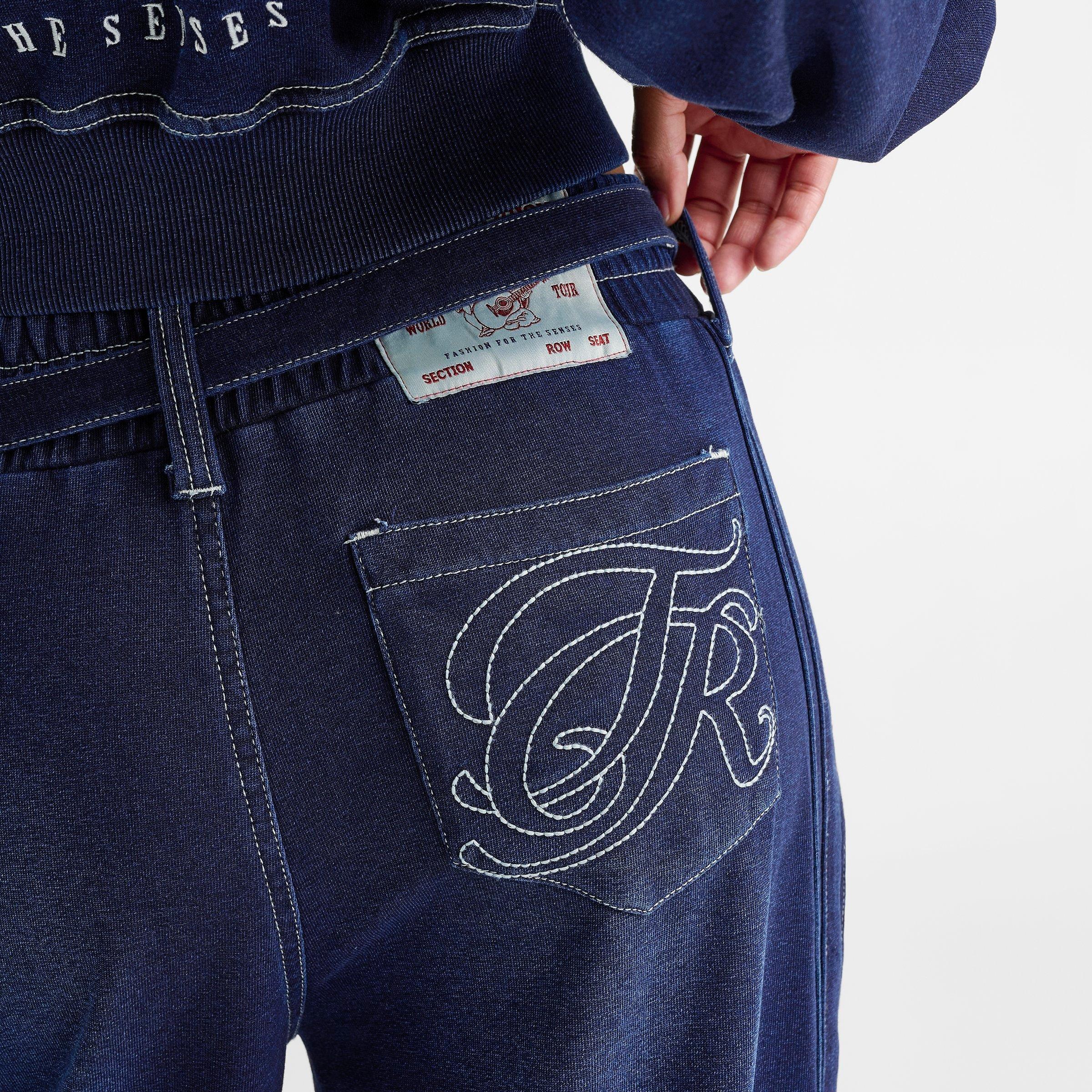 Women's True Religion Washed Indigo Barrel Sweatpants