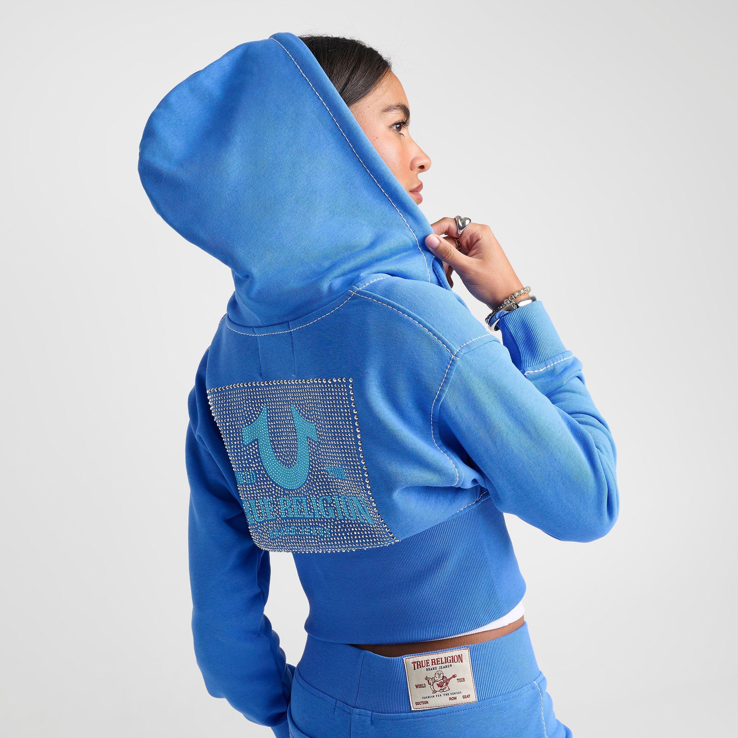 Women's True Religion Big T High Waistband Full-Zip Hoodie