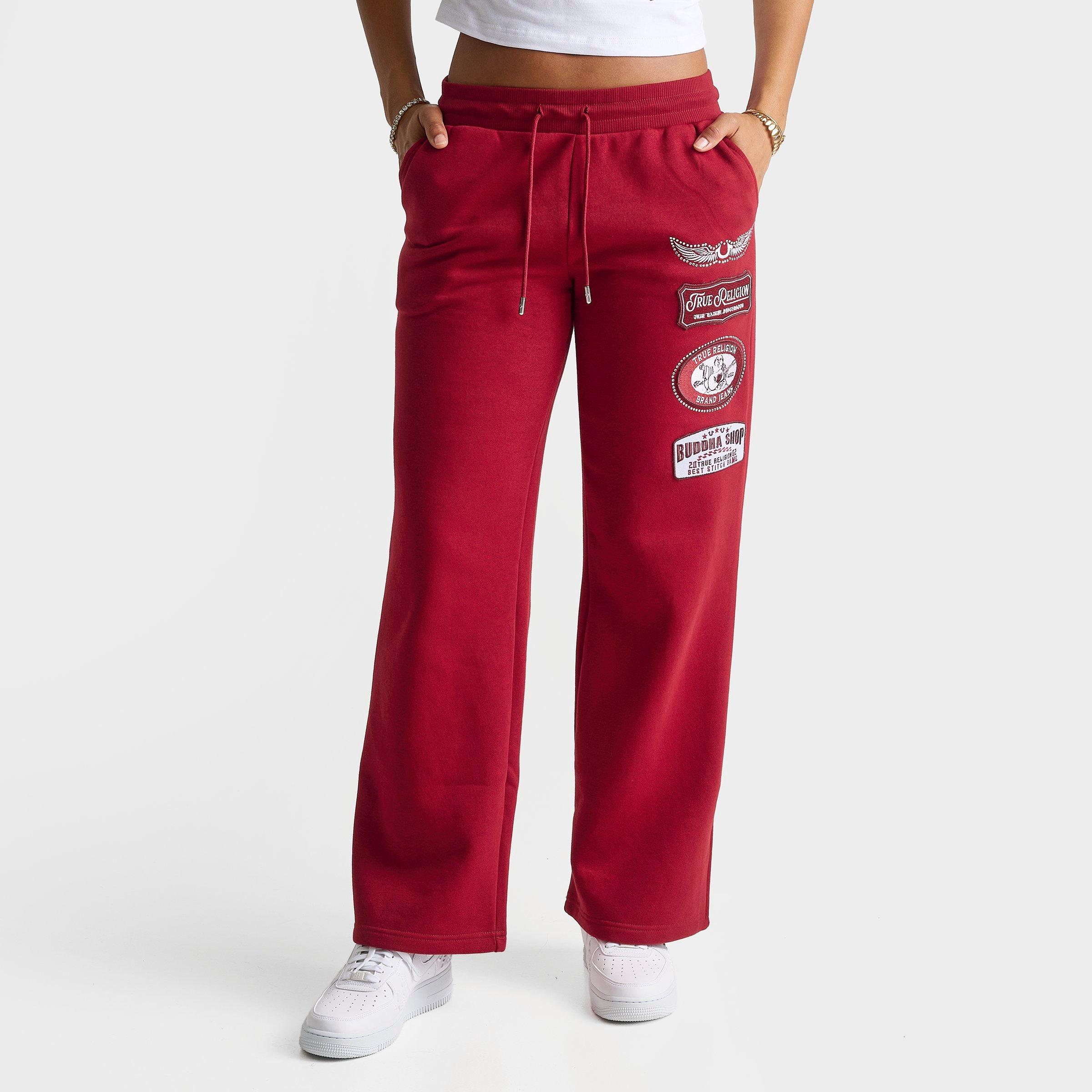 Women's True Religion Crystal Patch Mid-Rise Straight Leg Sweatpants
