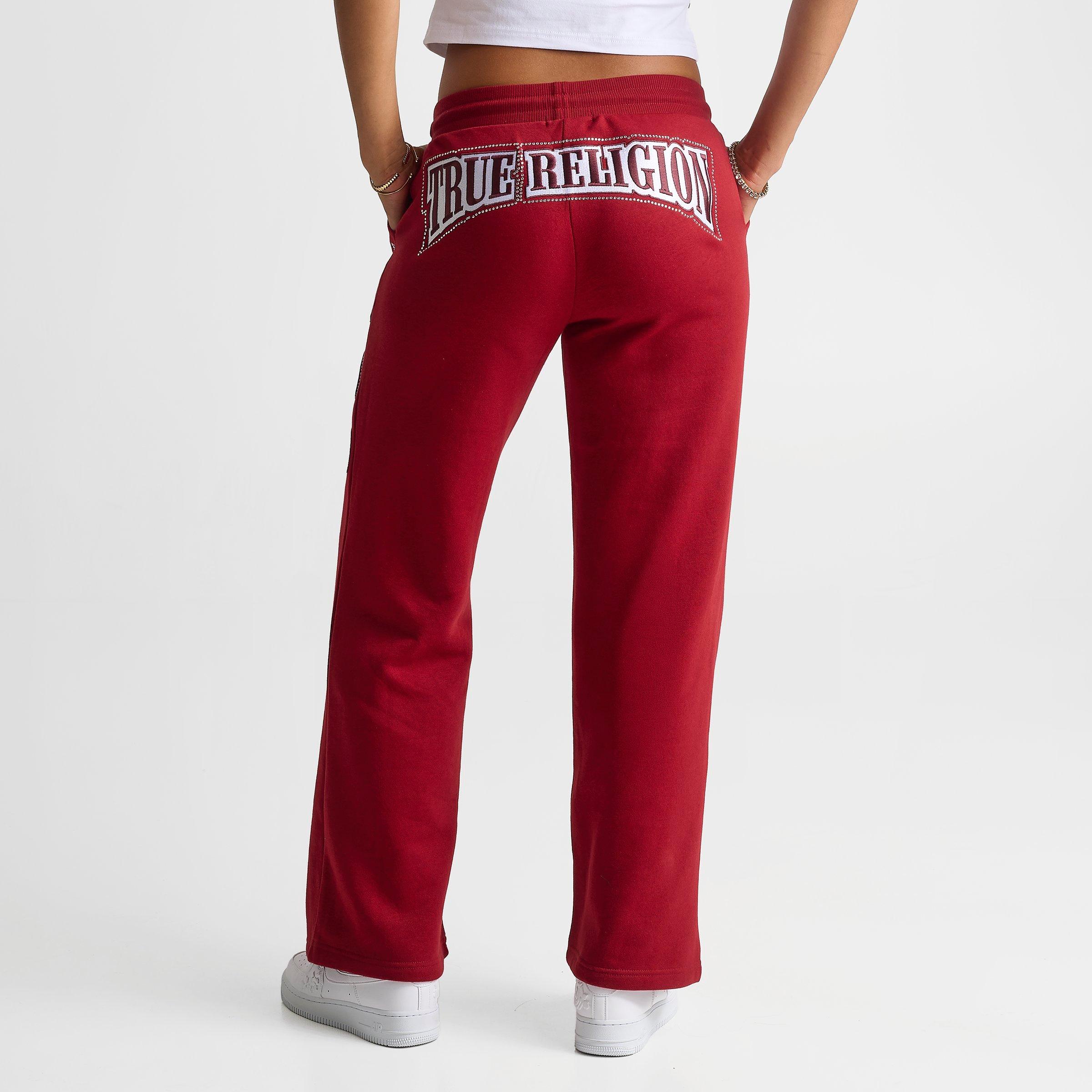 Women's True Religion Crystal Patch Mid-Rise Straight Leg Sweatpants