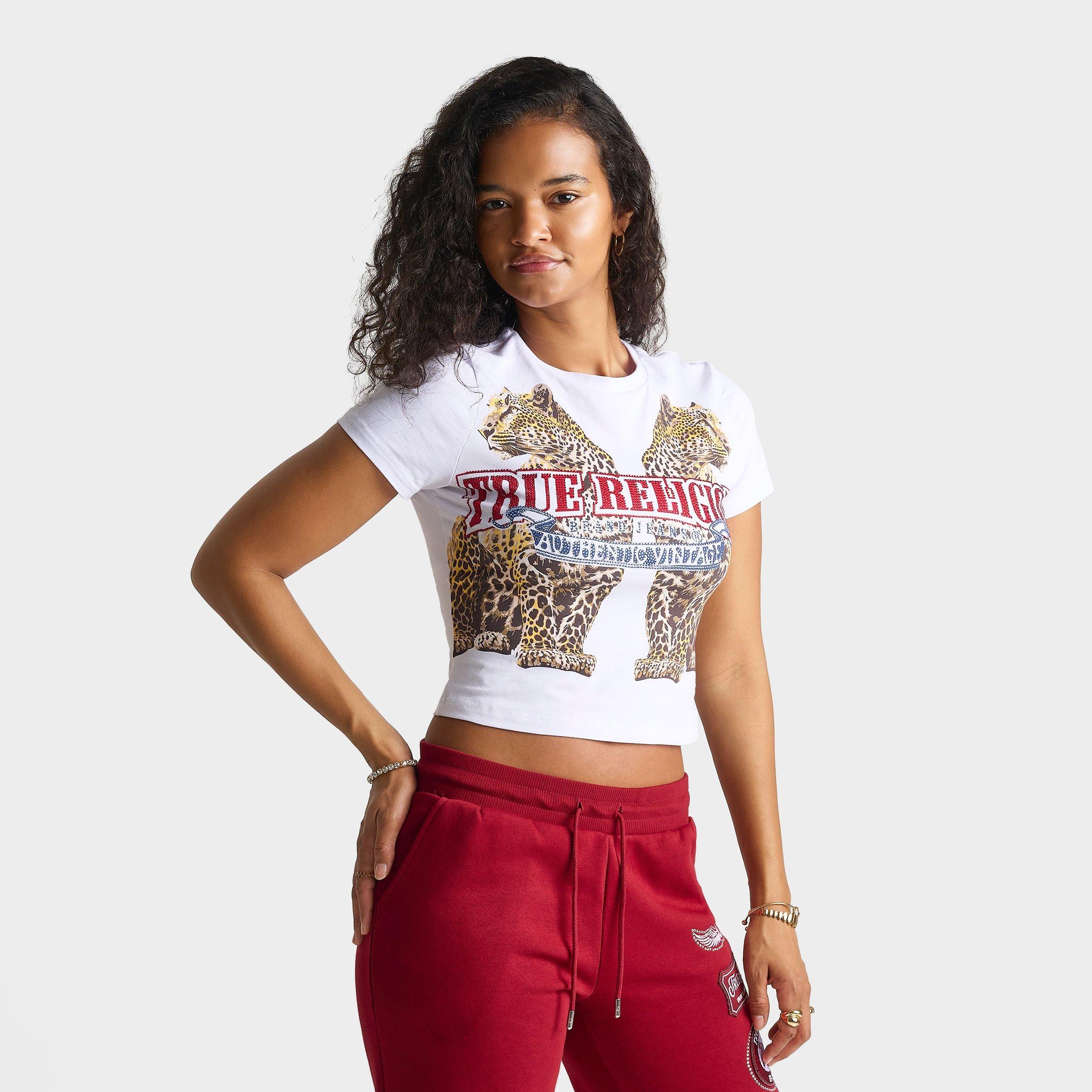 Women's True Religion Crystal Leopard Baby T-Shirt