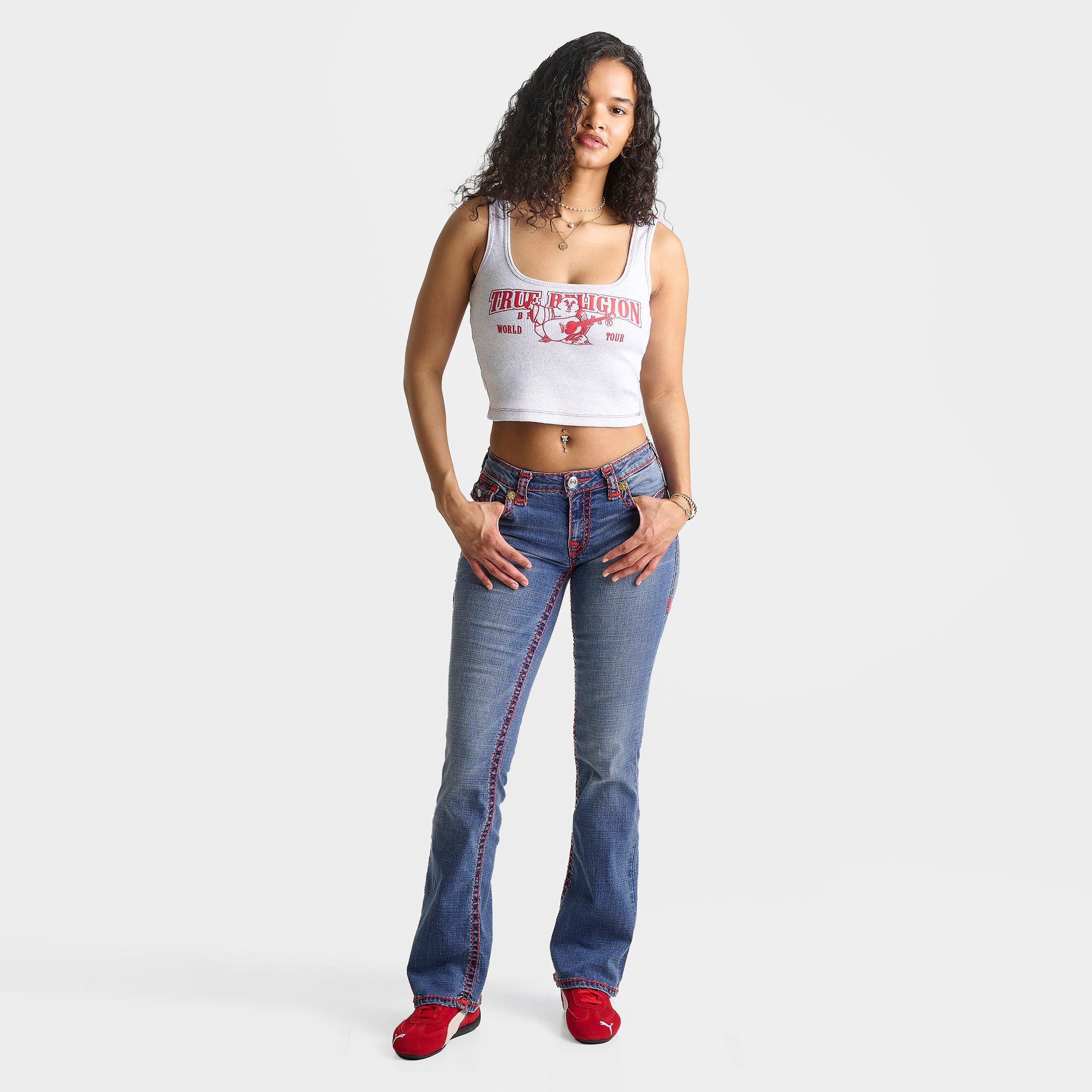 Women's True Religion Becca Super T Flap Mid-Rise Bootcut Jeans