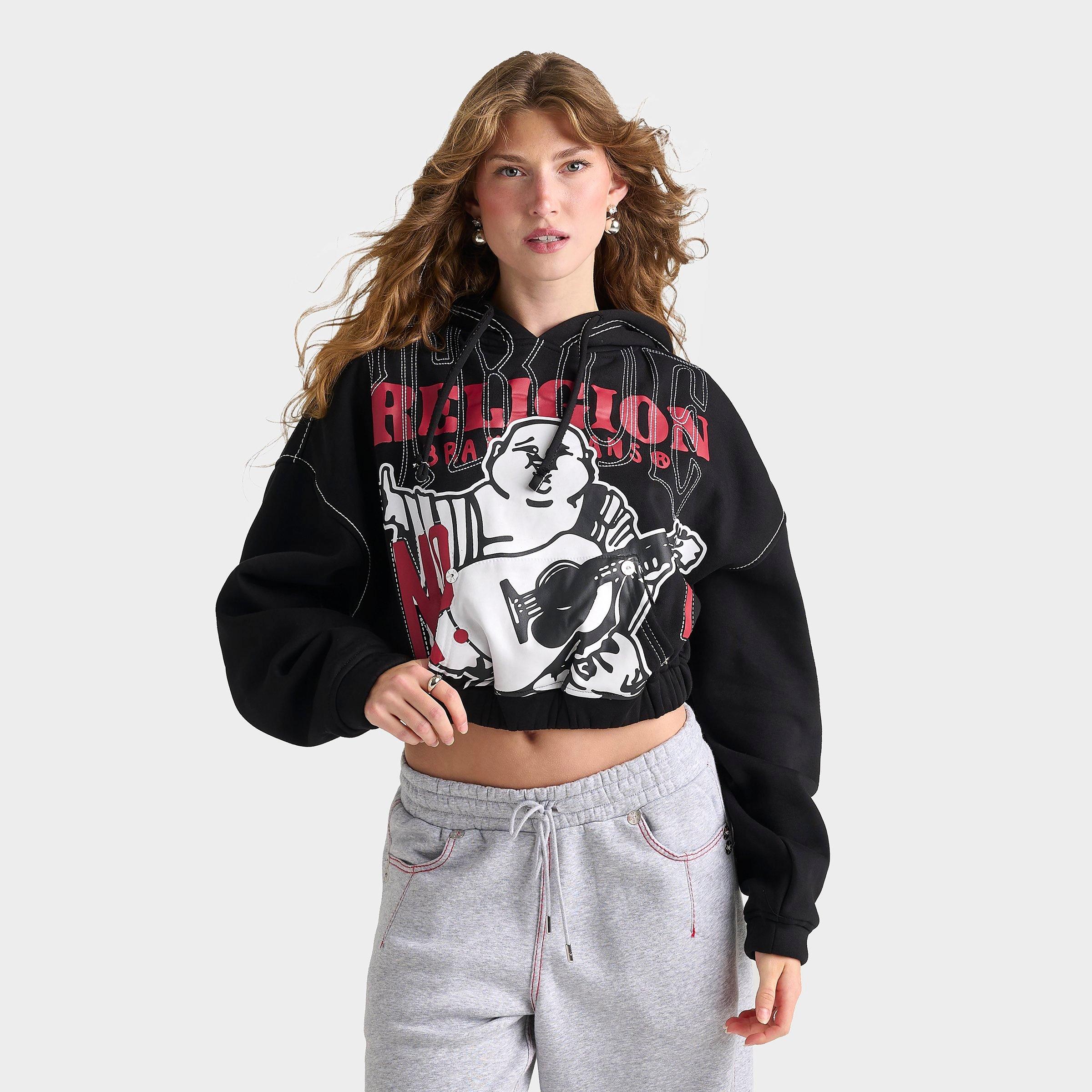 Women's True Religion Stitch Buddha Big T Girlfriend Pullover Hoodie