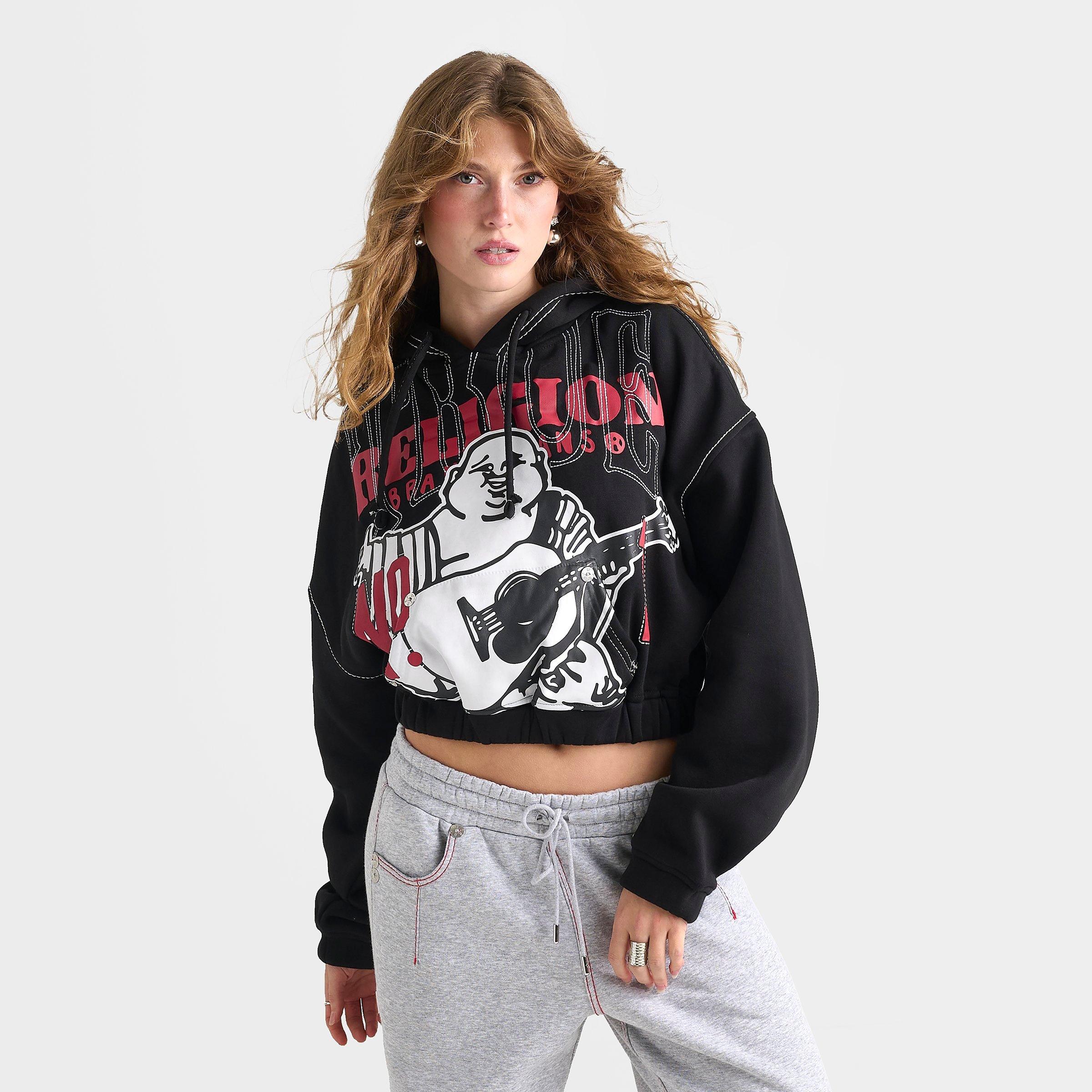 Women's True Religion Stitch Buddha Big T Girlfriend Pullover Hoodie