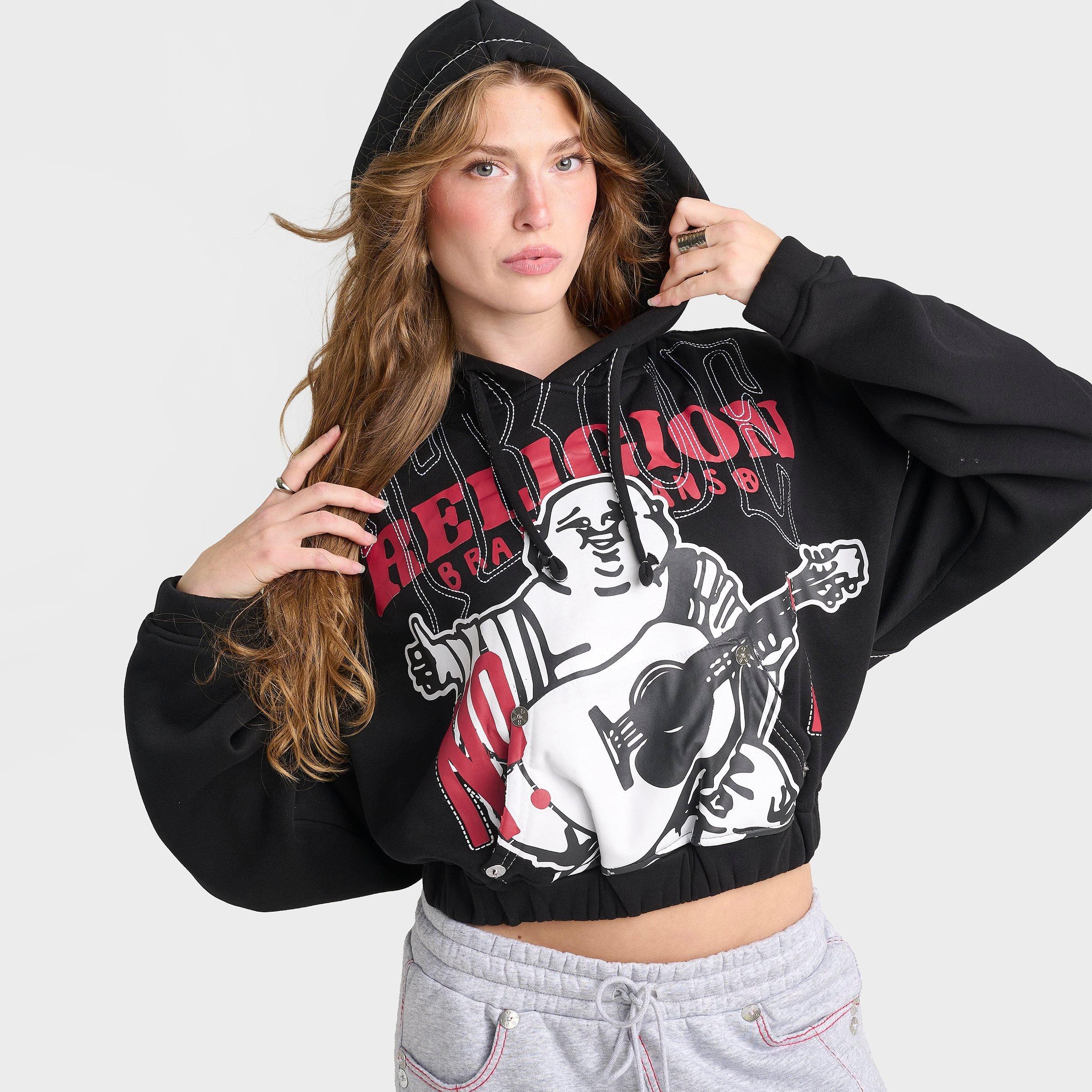 Women's True Religion Stitch Buddha Big T Girlfriend Pullover Hoodie