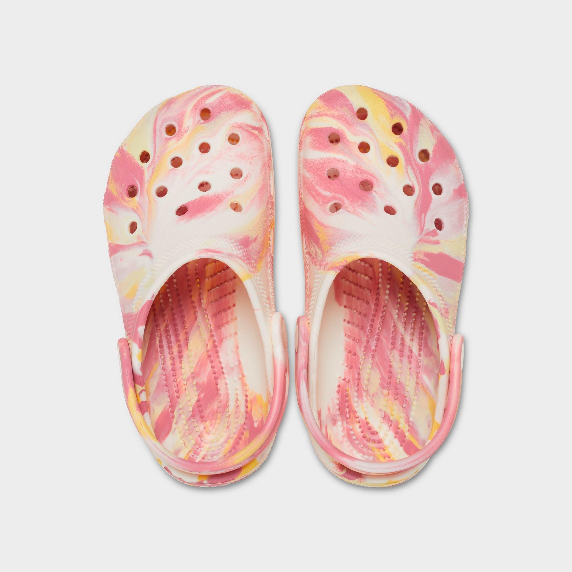 Big Kids' Crocs Glow-In-The-Dark Marbled Classic Clog Shoes