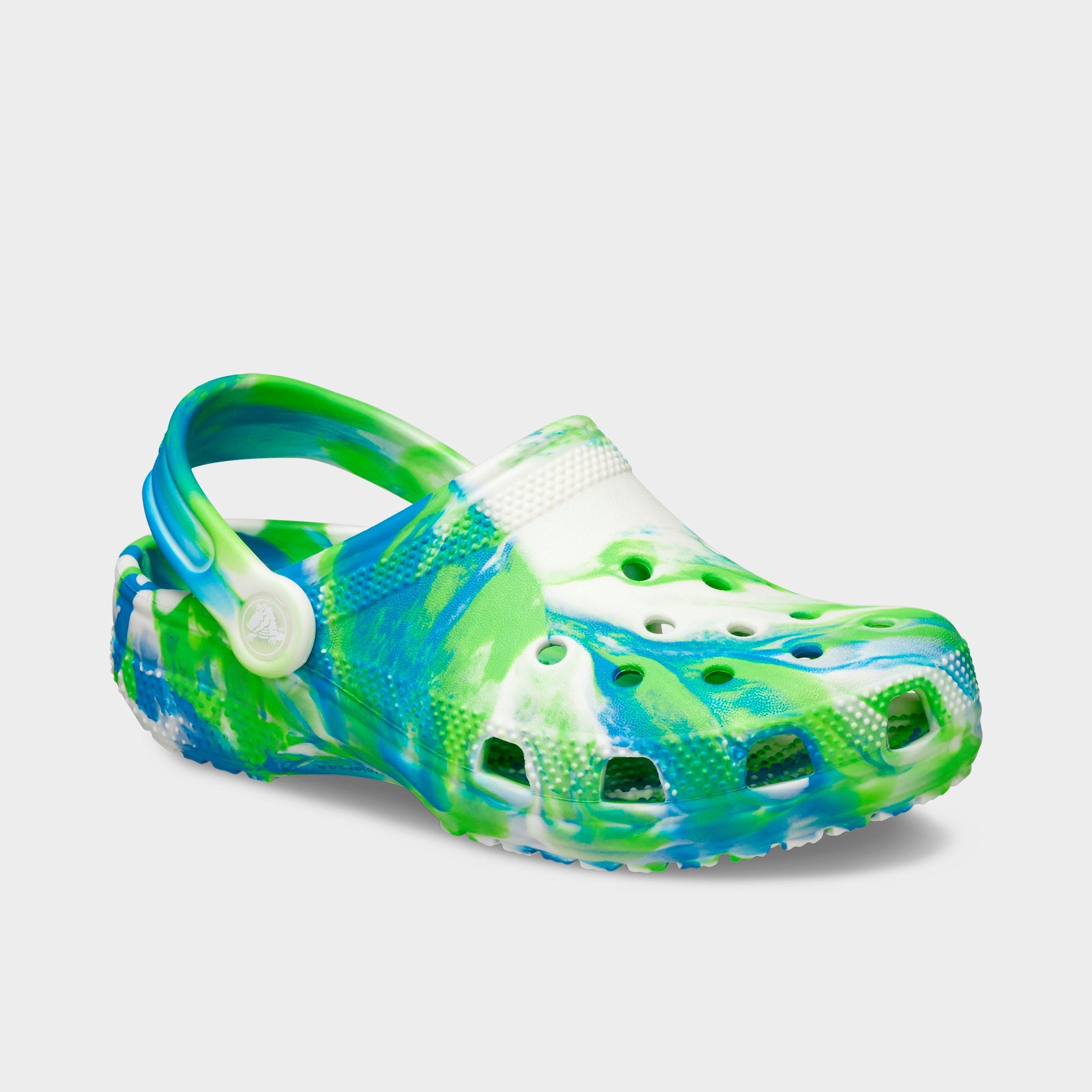 Little Kids' Crocs Glow-In-The-Dark Marbled Classic Clog Shoes