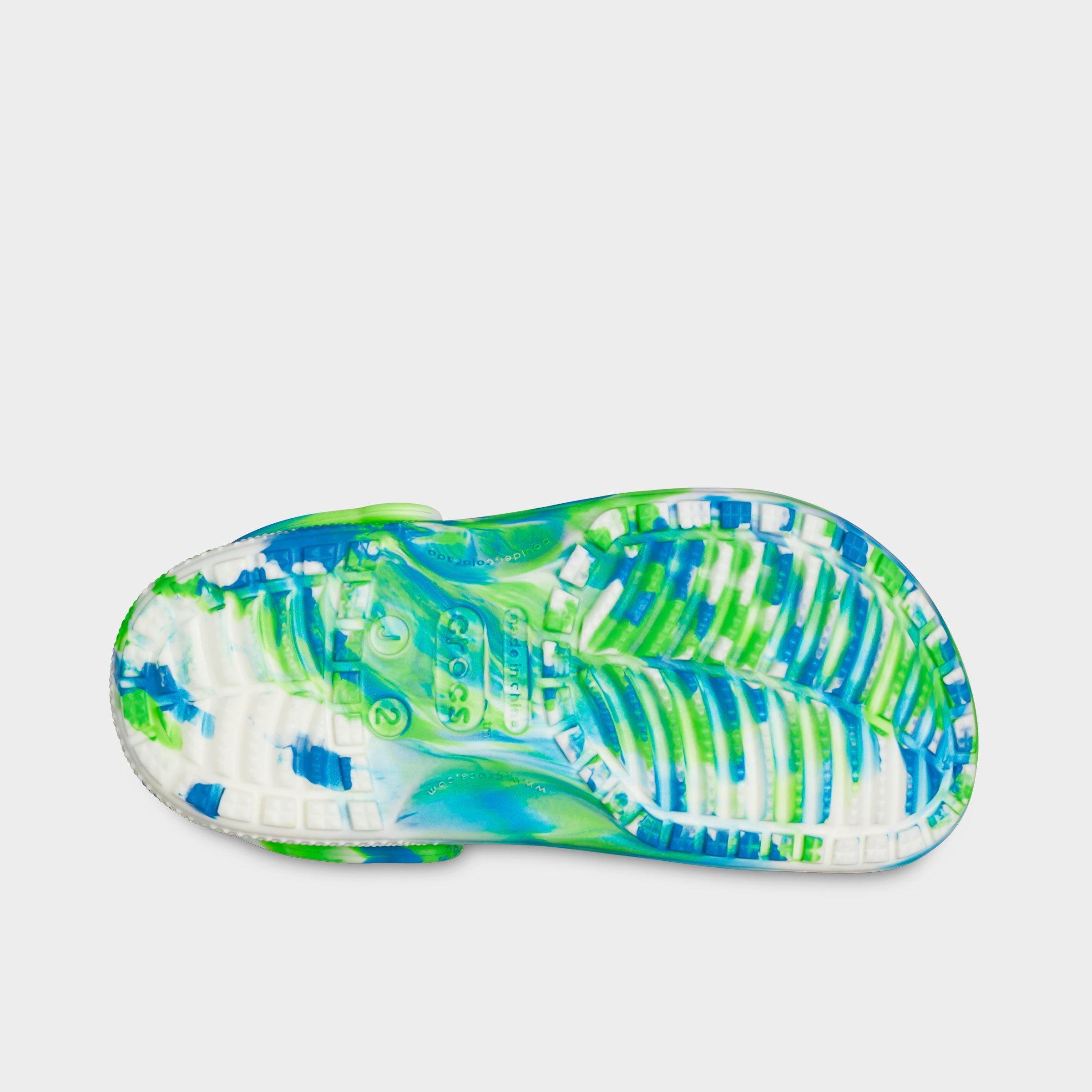 Little Kids' Crocs Glow-In-The-Dark Marbled Classic Clog Shoes
