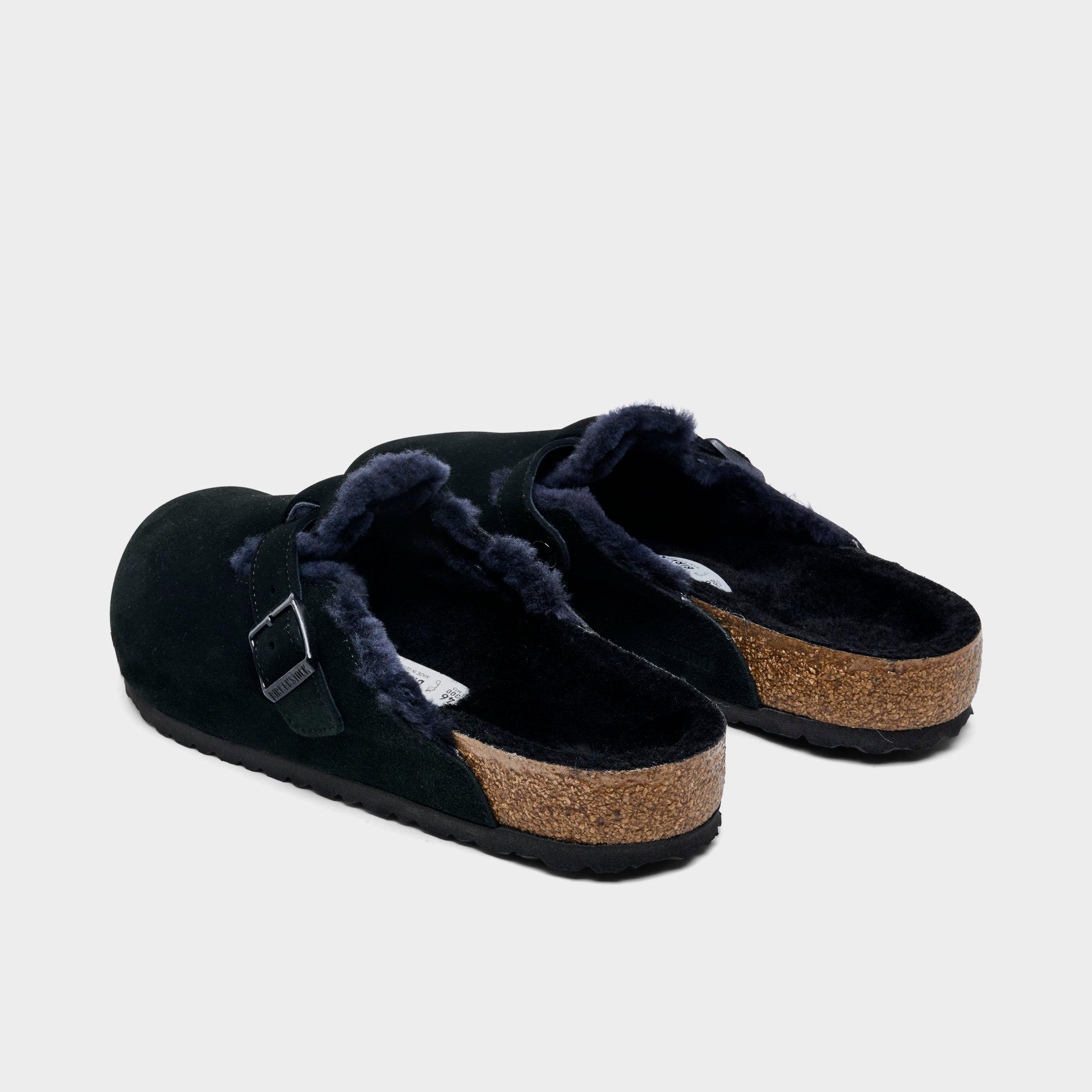 Men's Birkenstock Boston Shearling Suede Leather Clogs