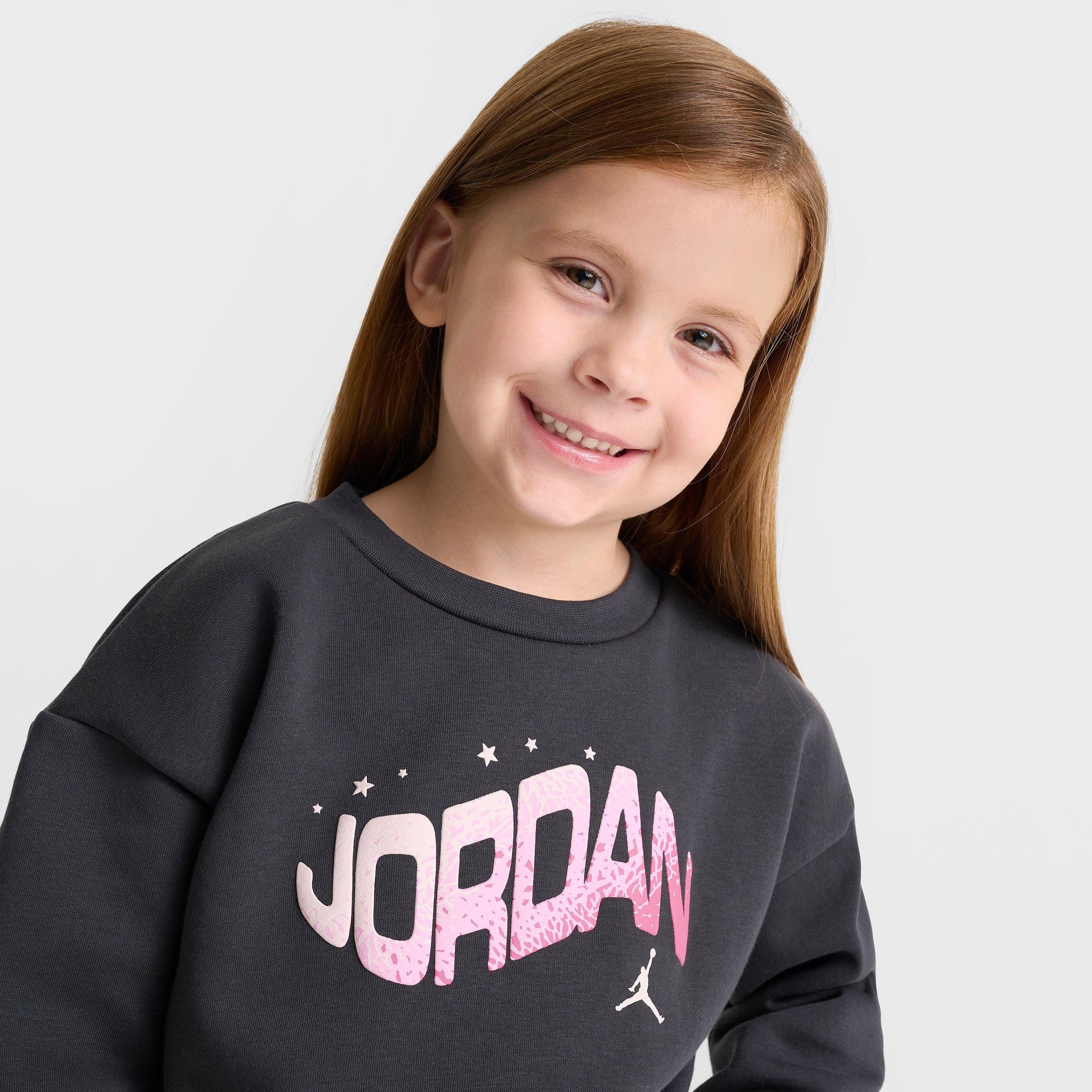 Girls' Infant Jordan Bubble Crewneck Sweatshirt and Jogger Pants Set