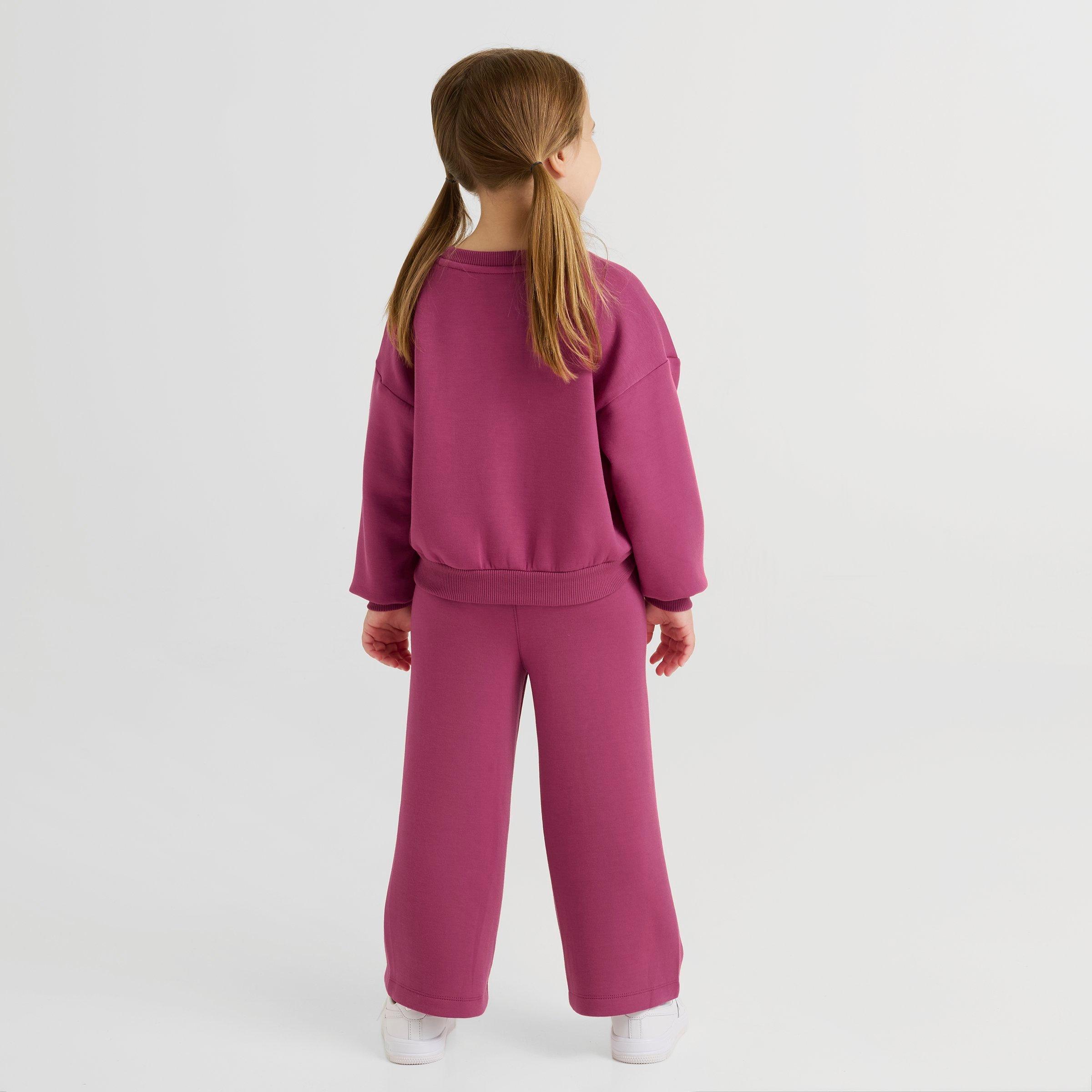Girls' Toddler Nike Crewneck Sweatshirt and Wide Leg Pants Set