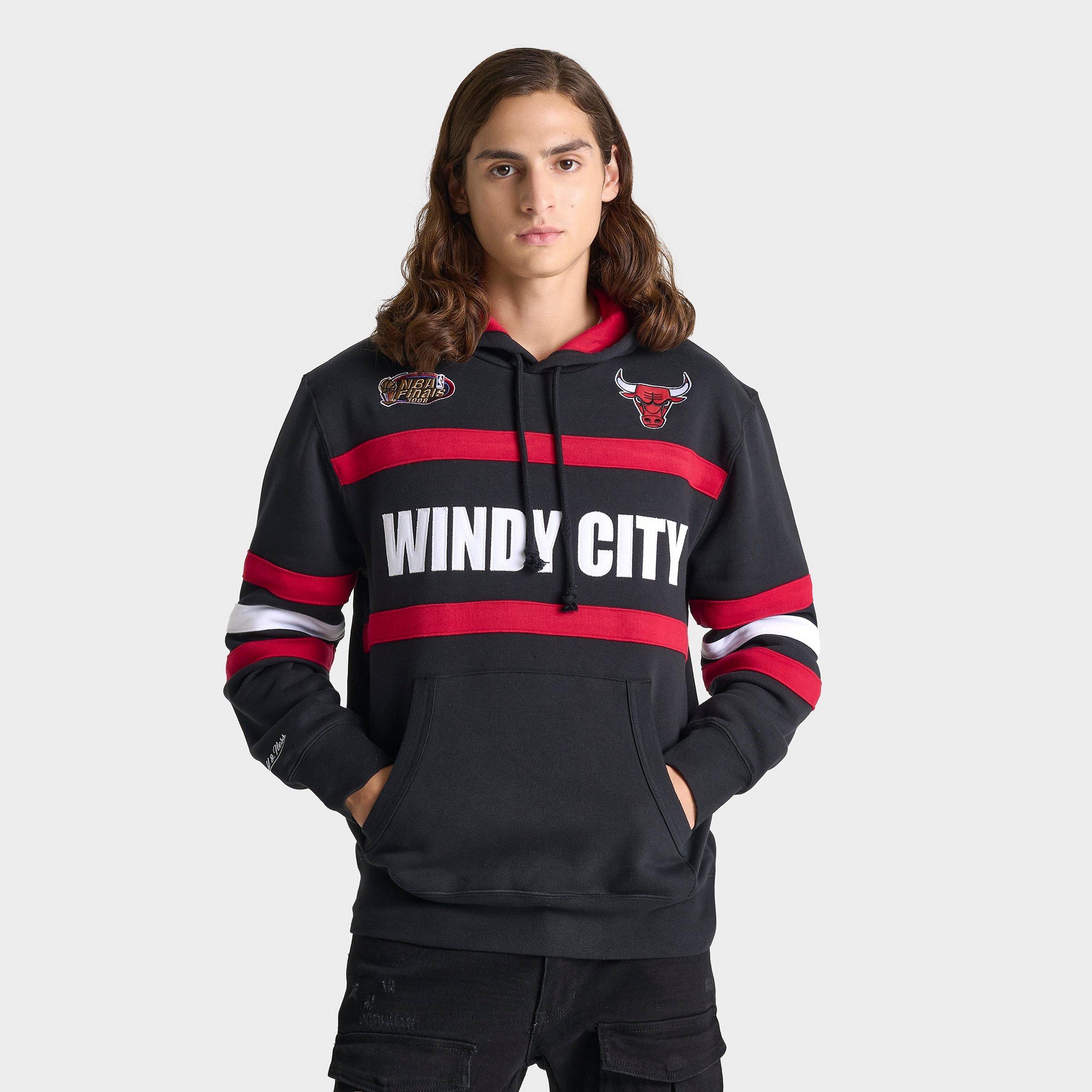 Mitchell&Ness◆Retro Fleece Hoodie Vintage Chicago Bulls Men's Mitchell & Ness Chicago Bulls NBA Vintage Logo Head