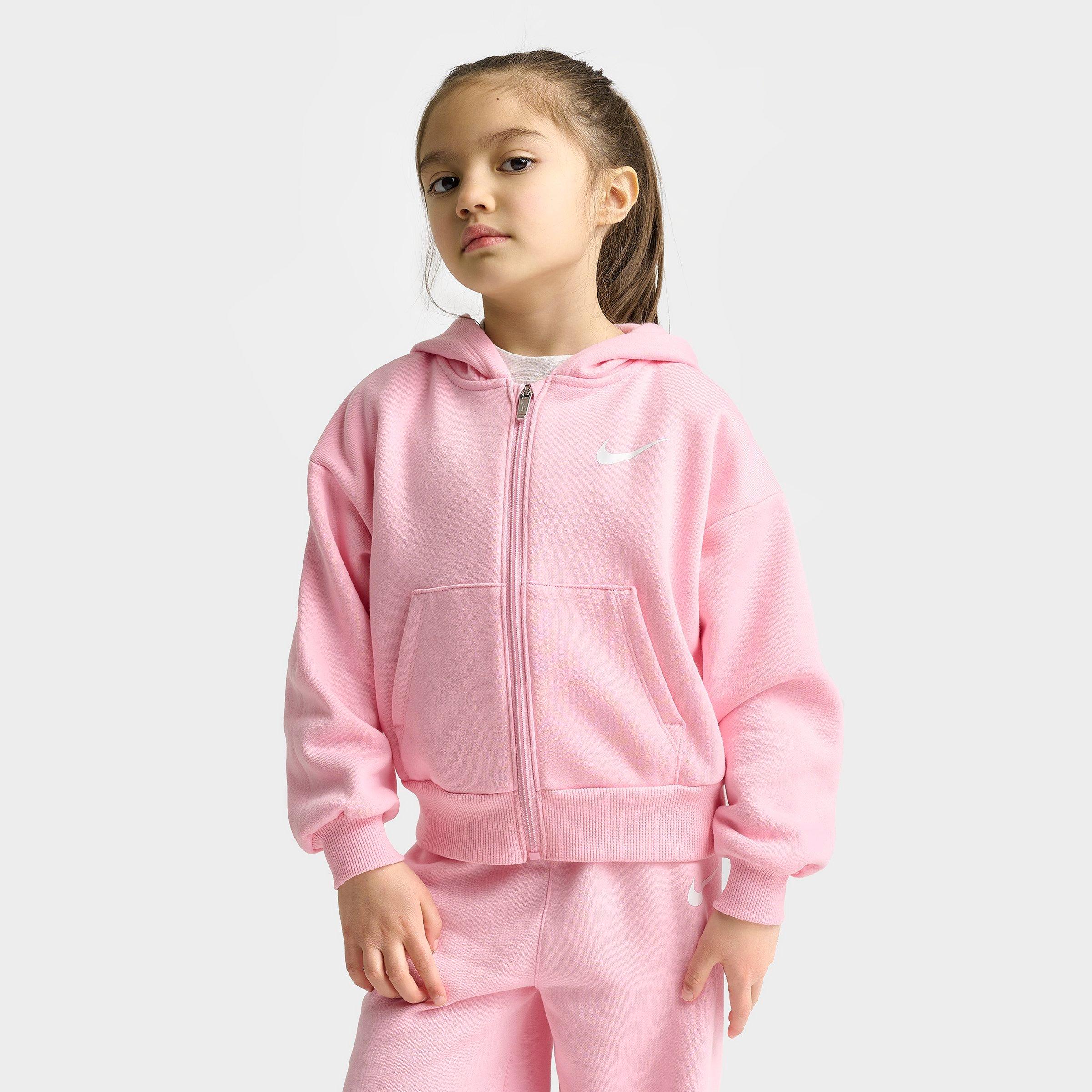Girls' Little Kids' Nike Full-Zip Hoodie and Wide Leg Sweatpants Set