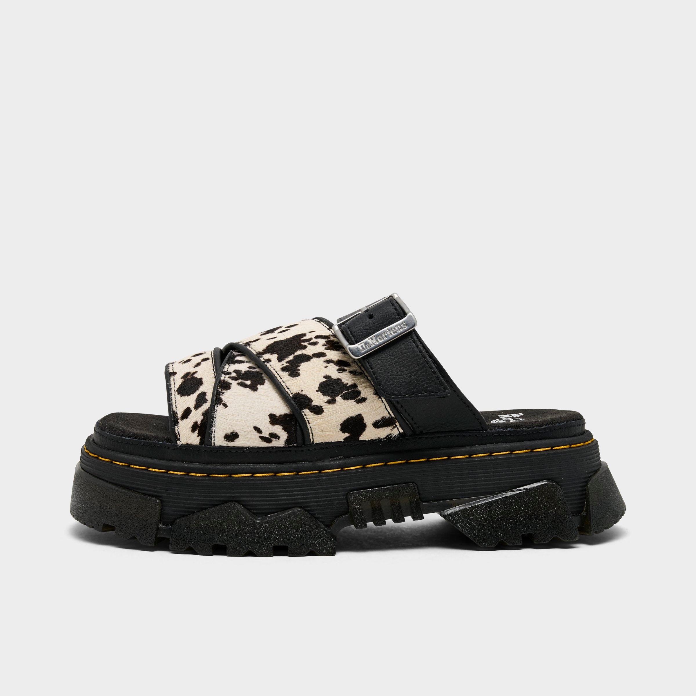 Women's Dr. Martens Mattison Dalmatian Hair On Leather Slide Sandals
