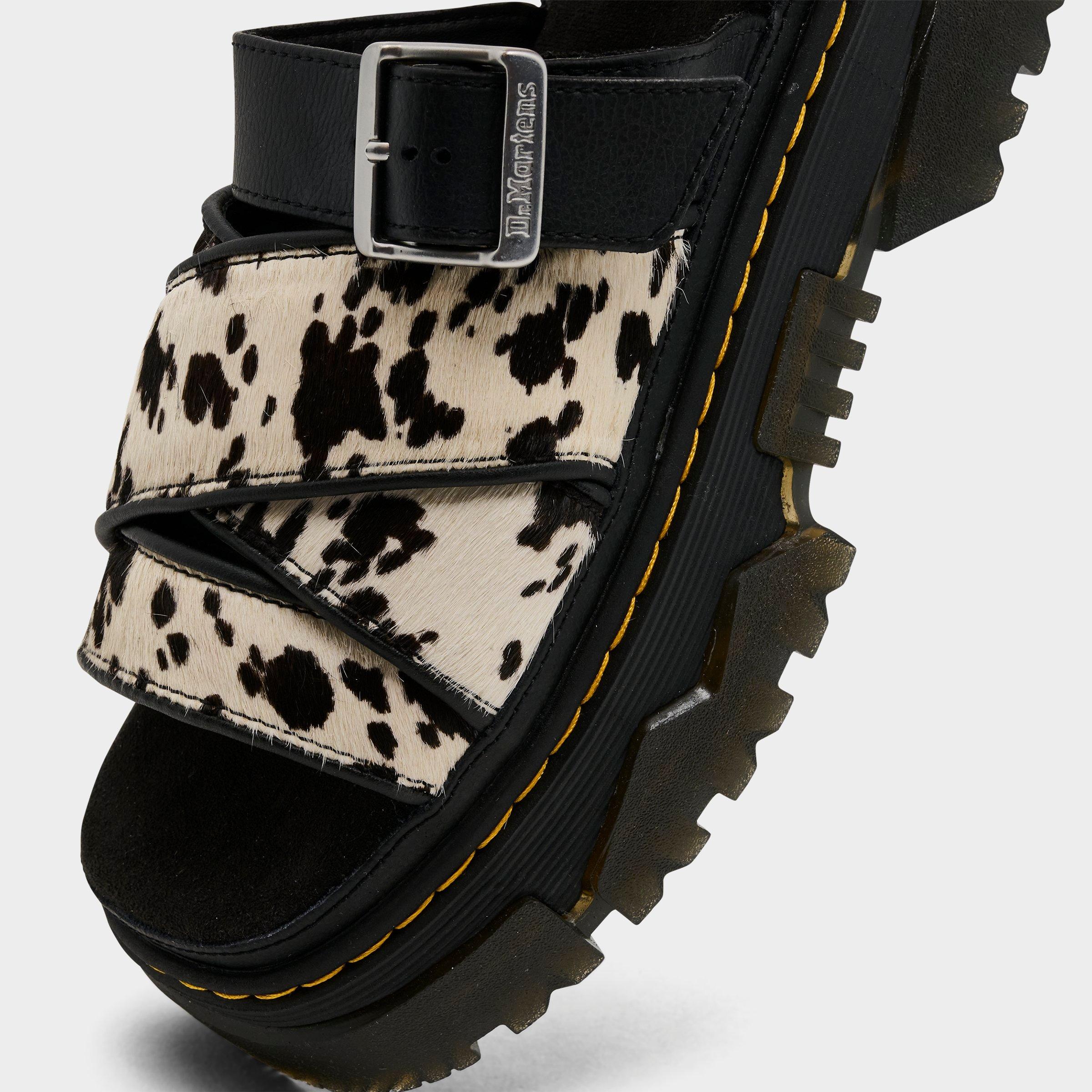 Women's Dr. Martens Mattison Dalmatian Hair On Leather Slide Sandals