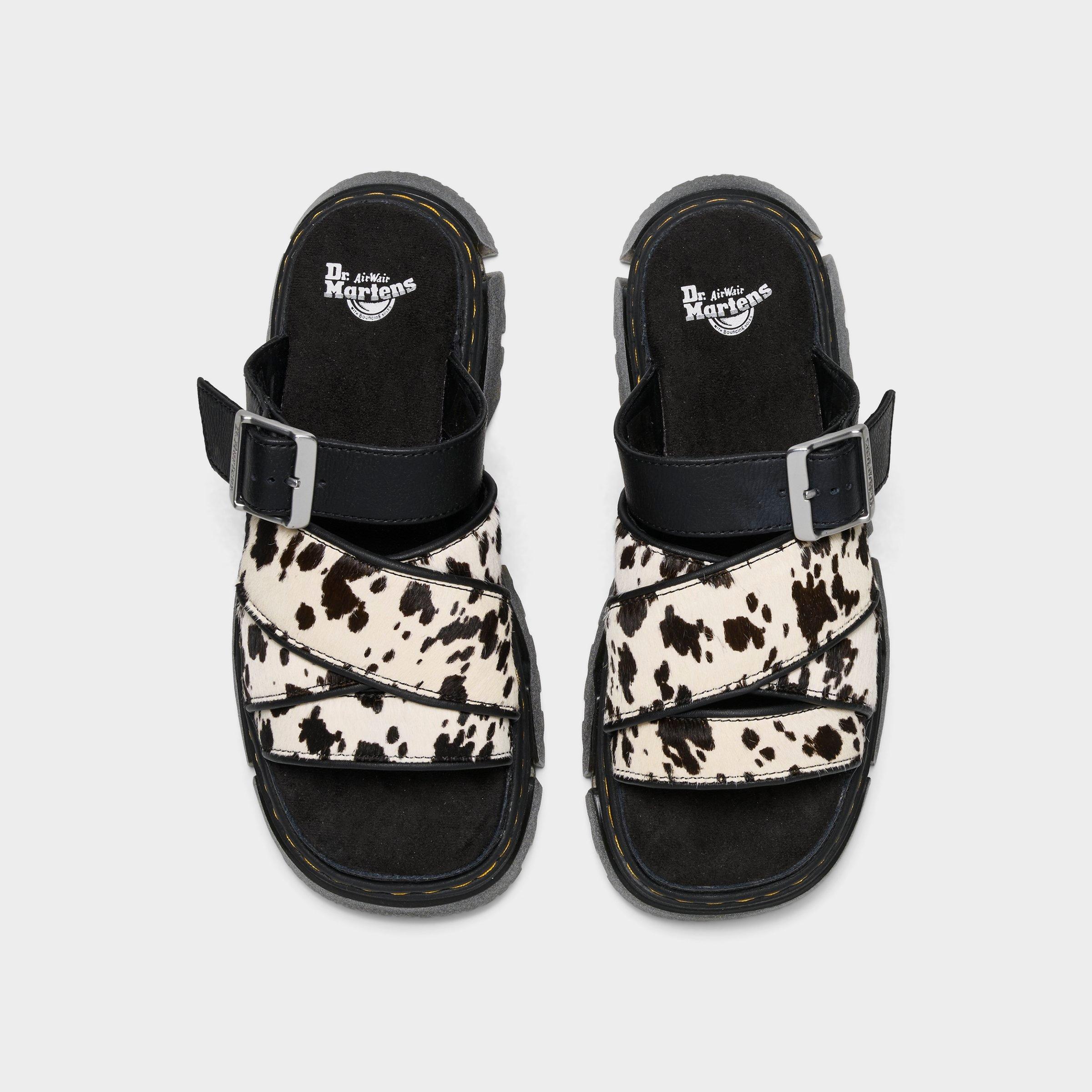 Women's Dr. Martens Mattison Dalmatian Hair On Leather Slide Sandals