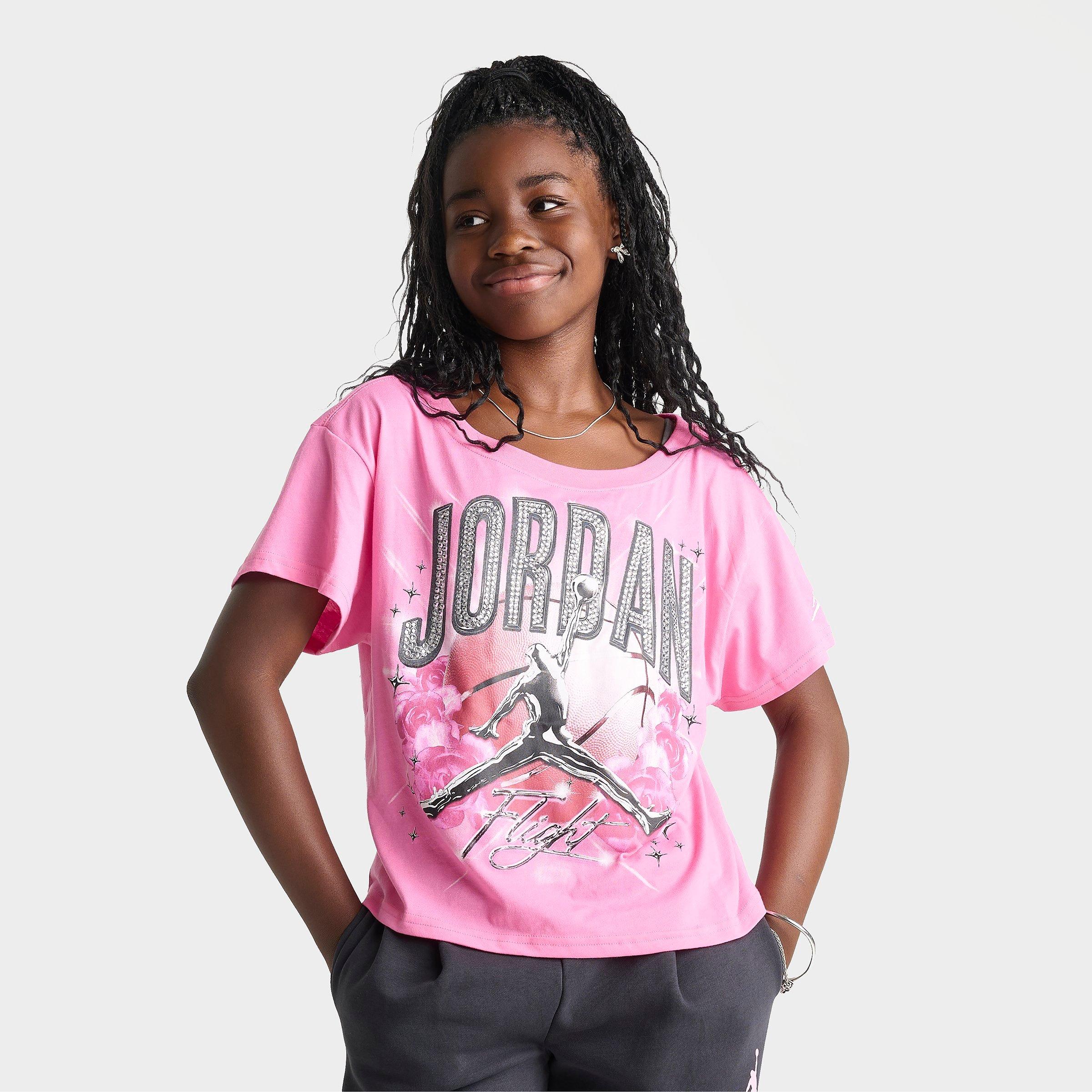 Girls' Big Kids' Jordan Rebel Rose Cropped T-Shirt