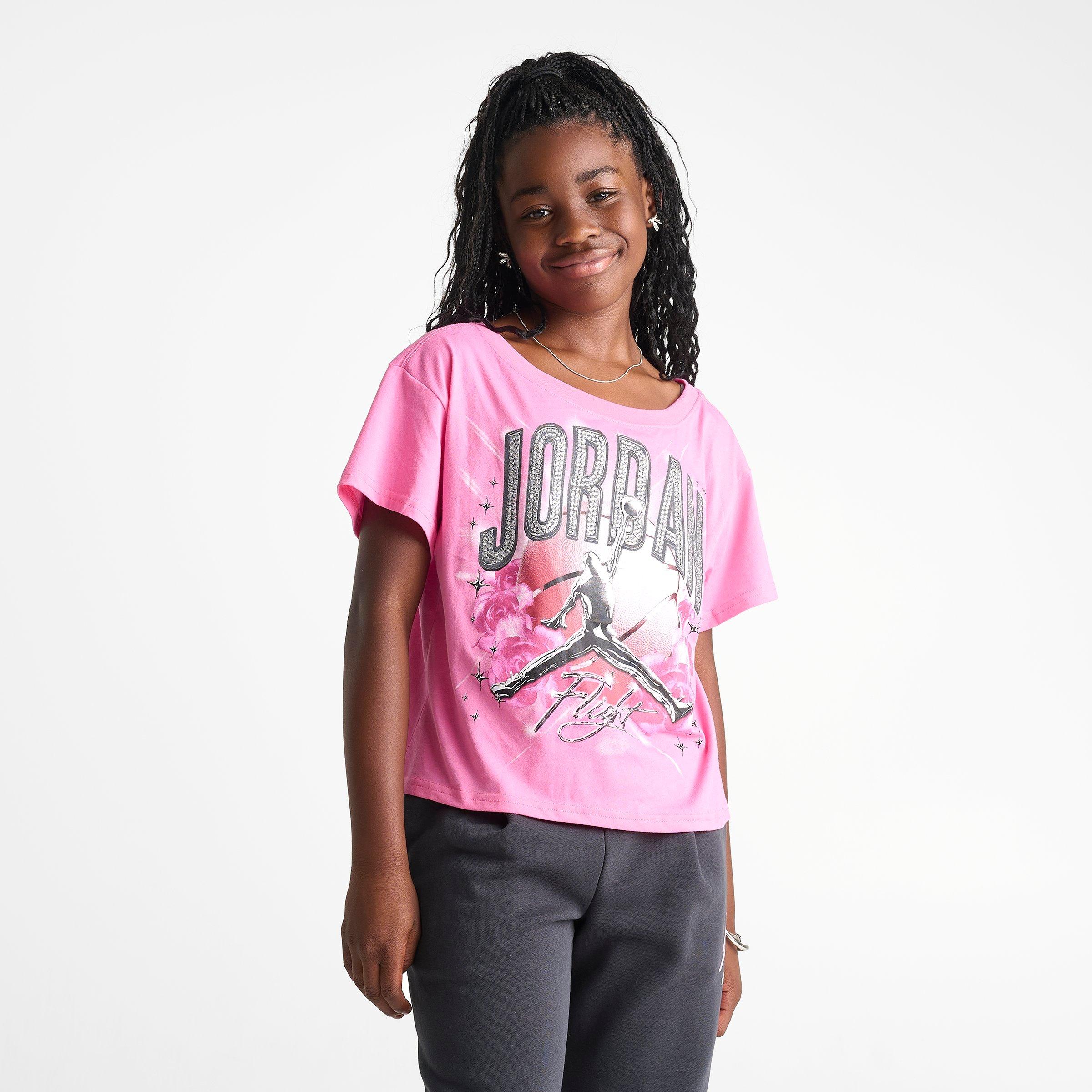 Girls' Big Kids' Jordan Rebel Rose Cropped T-Shirt