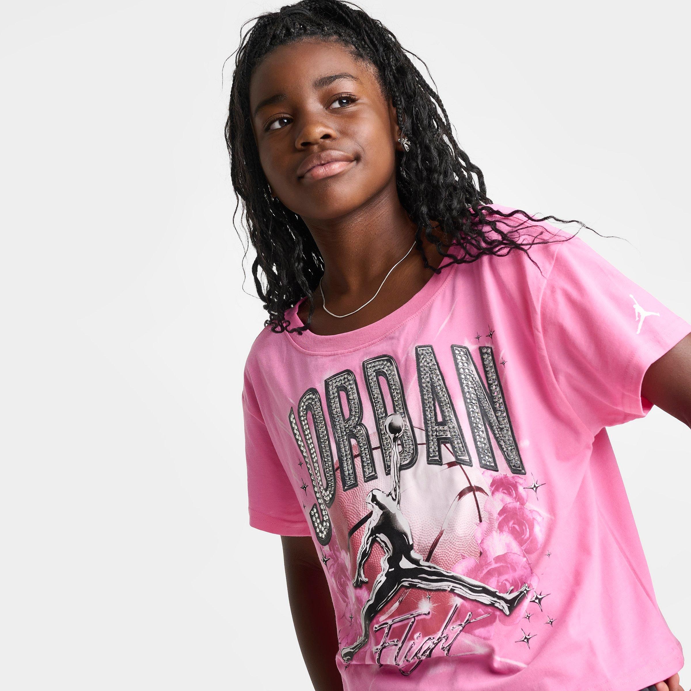 Girls' Big Kids' Jordan Rebel Rose Cropped T-Shirt