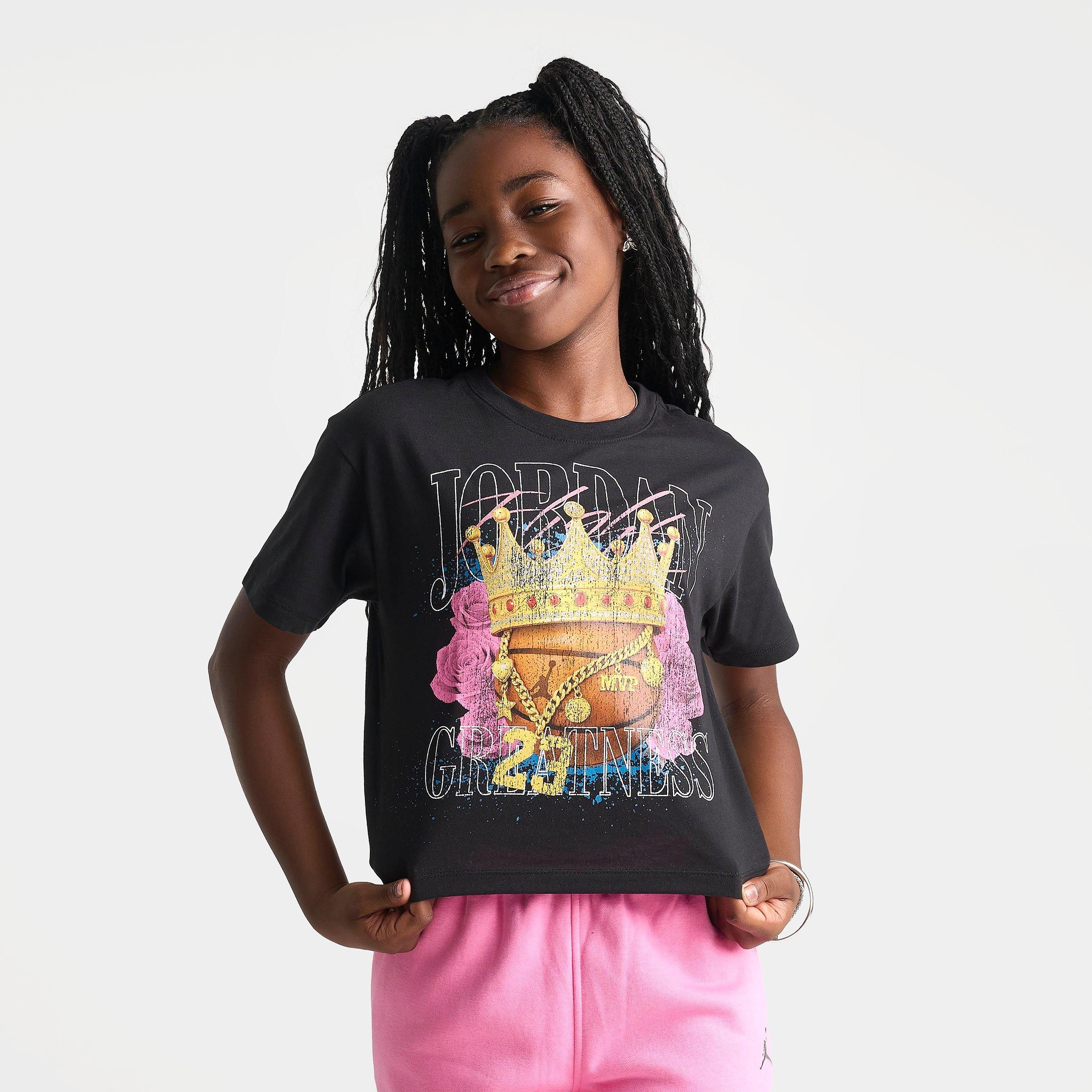 Girls' Big Kids' Jordan Greatness Crown Cropped T-Shirt