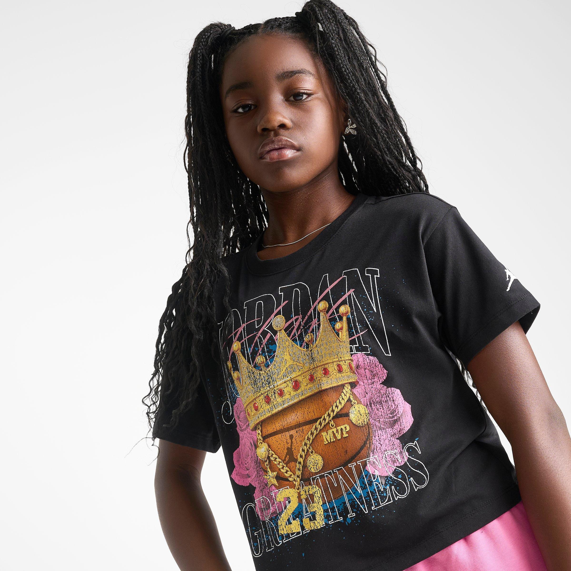 Girls' Big Kids' Jordan Greatness Crown Cropped T-Shirt