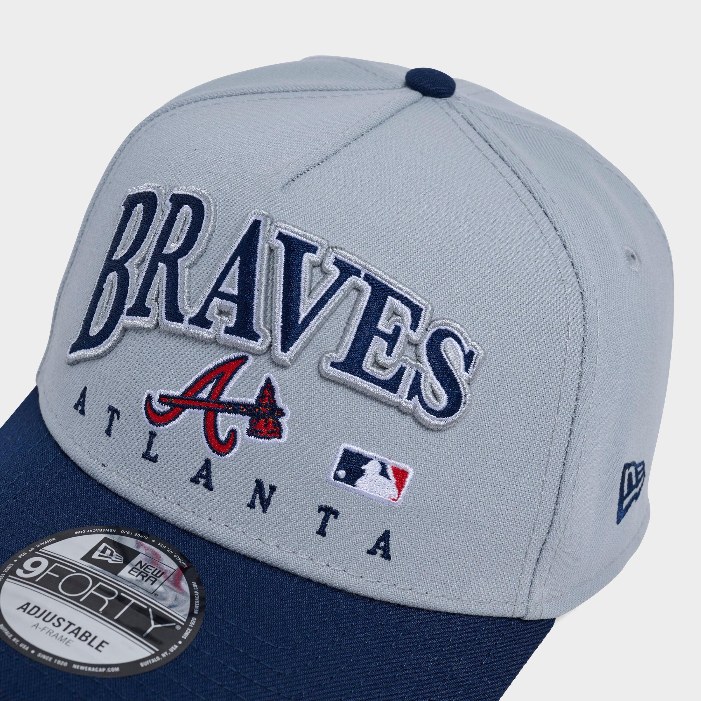 New Era Atlanta Braves MLB 9FORTY Embroidery Wordmark A-Frame Snapback Hat