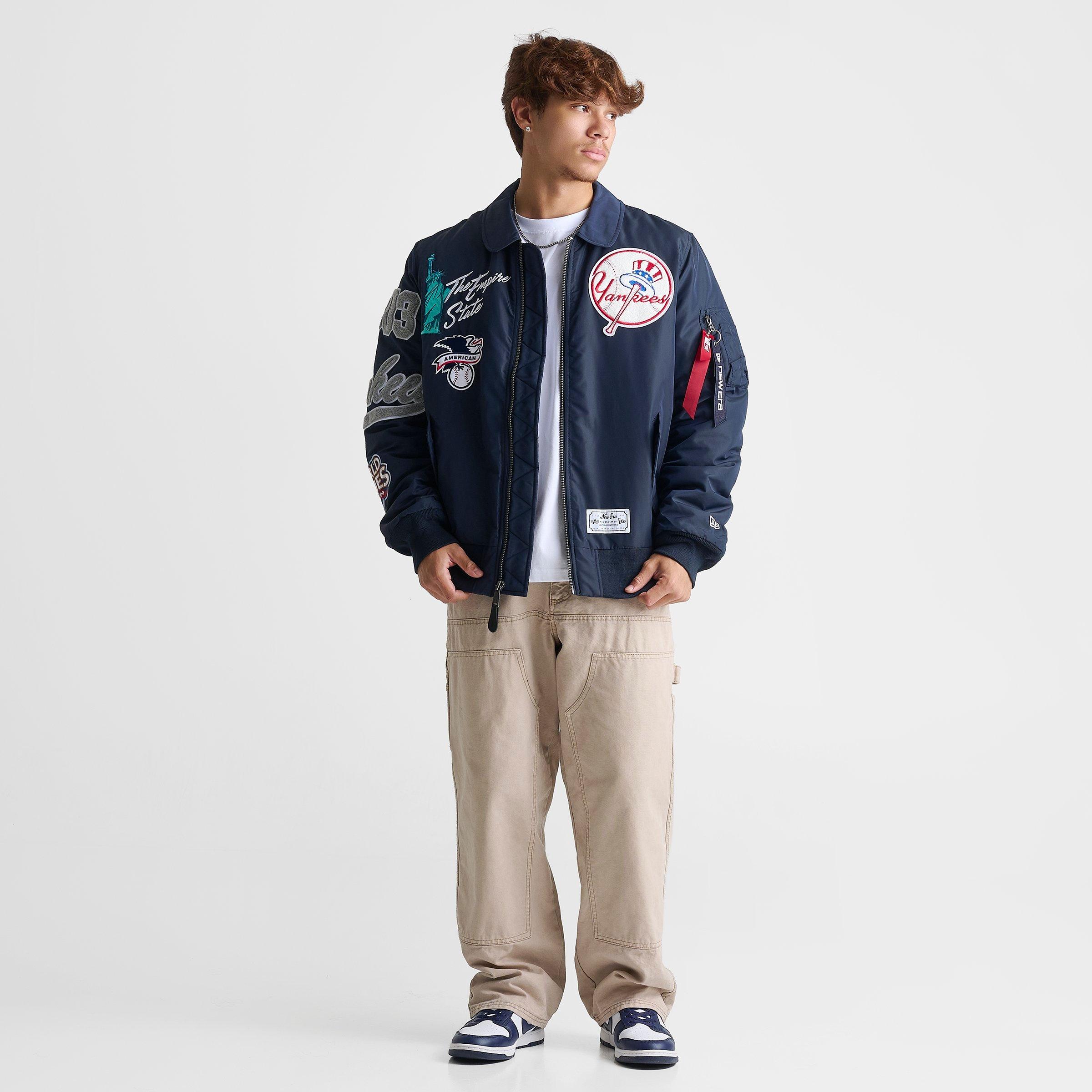 Men's New Era x Alpha Industries York Yankees MLB Hooded Bomber Jacket