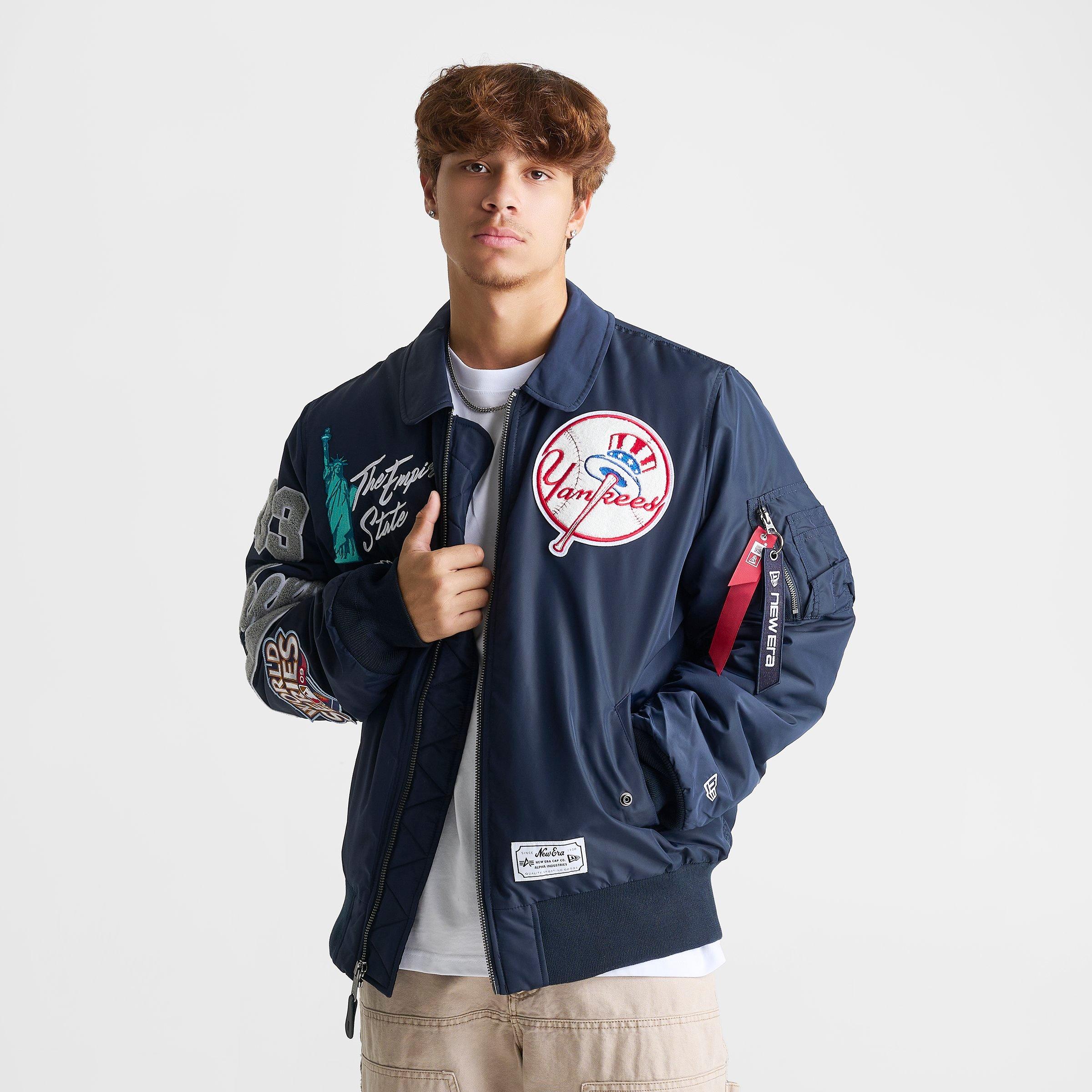 Men's New Era x Alpha Industries York Yankees MLB Hooded Bomber Jacket