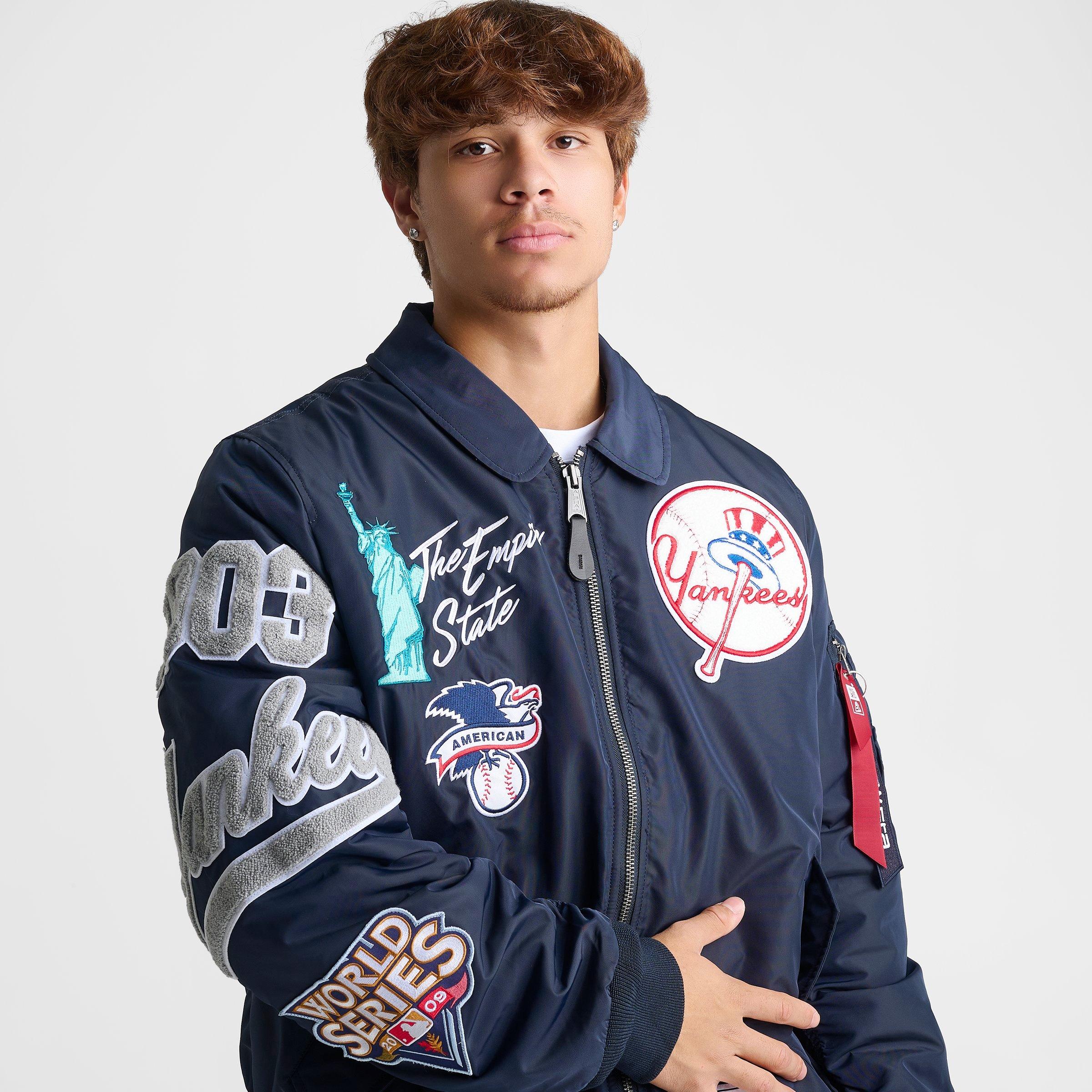 Men's New Era x Alpha Industries York Yankees MLB Hooded Bomber Jacket