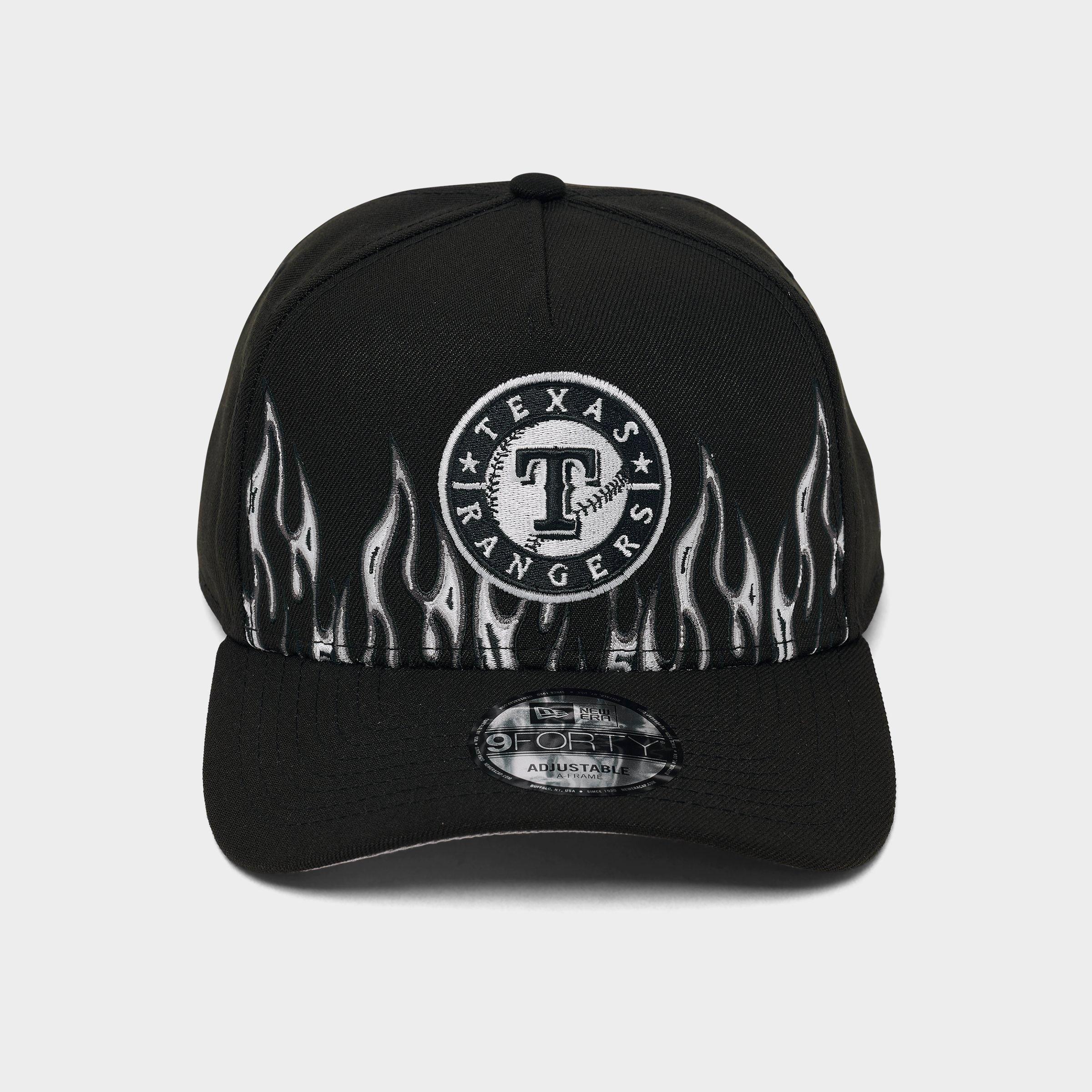 New Era Texas Rangers MLB Large Flame Logo 9FORTY A-Frame Snapback Hat