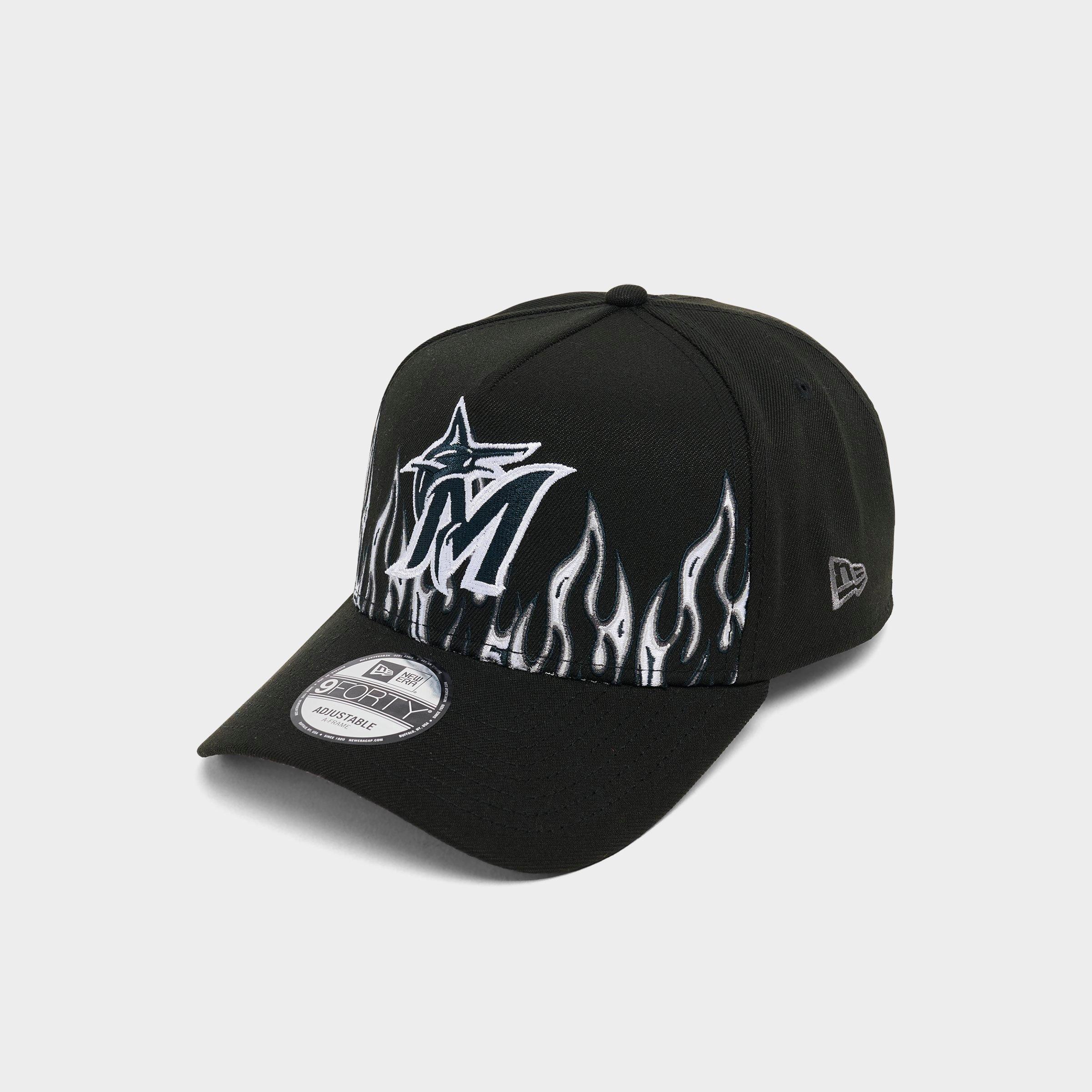 New Era Miami Marlins MLB Large Flame Logo 9FORTY A-Frame Snapback Hat