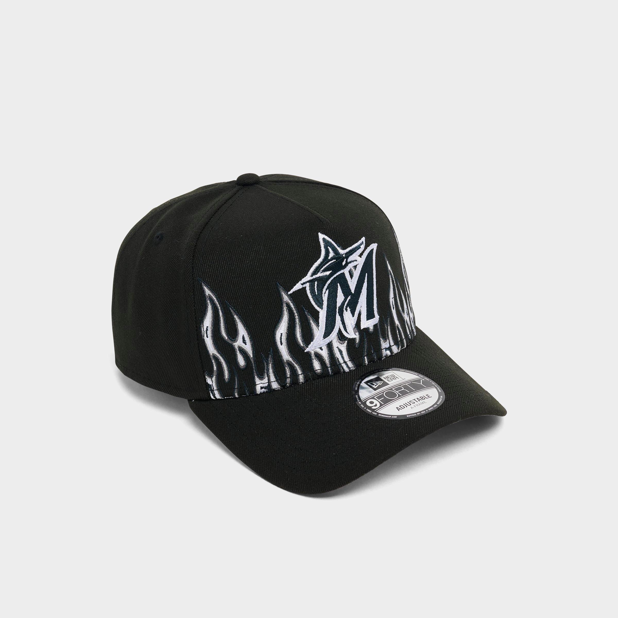 New Era Miami Marlins MLB Large Flame Logo 9FORTY A-Frame Snapback Hat