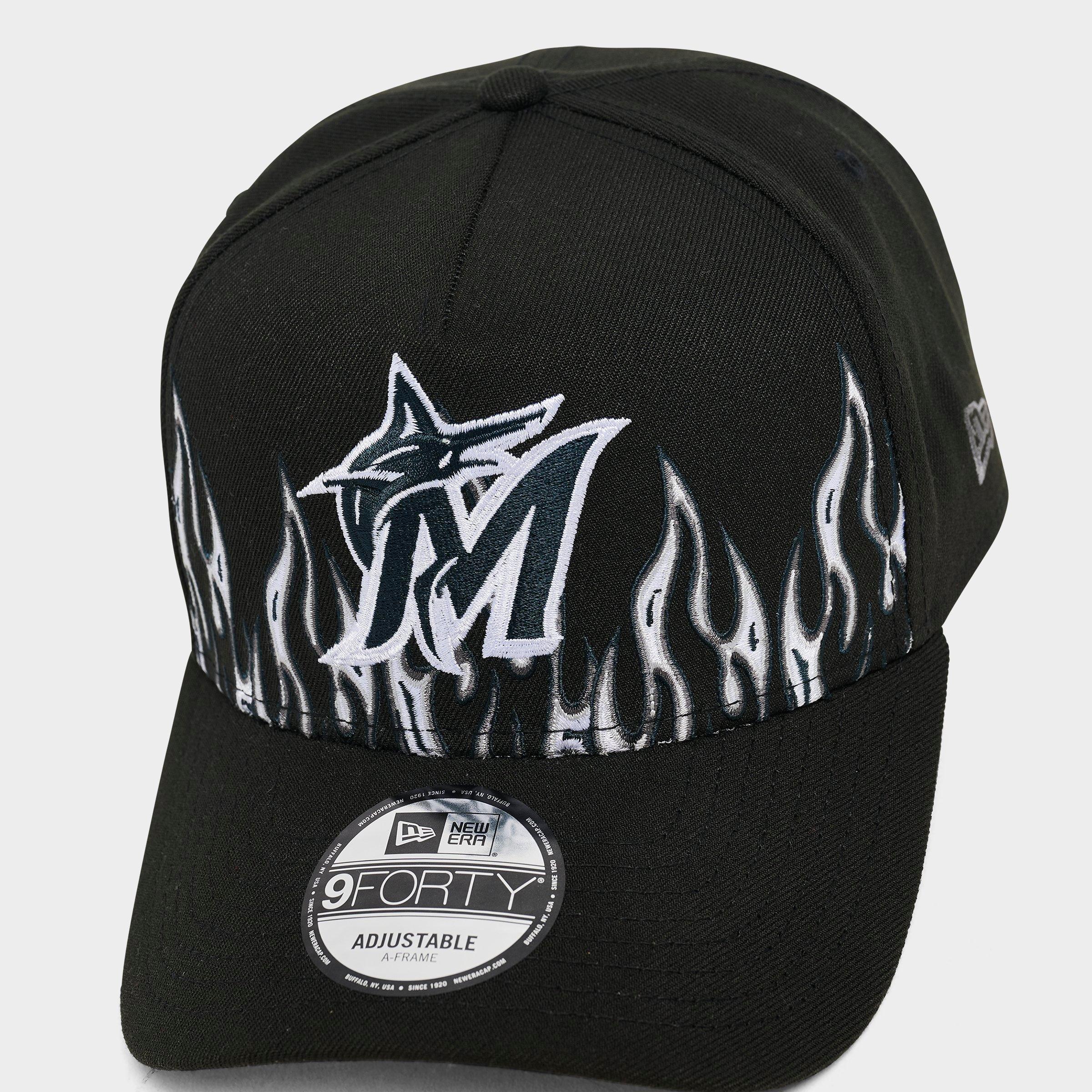 New Era Miami Marlins MLB Large Flame Logo 9FORTY A-Frame Snapback Hat