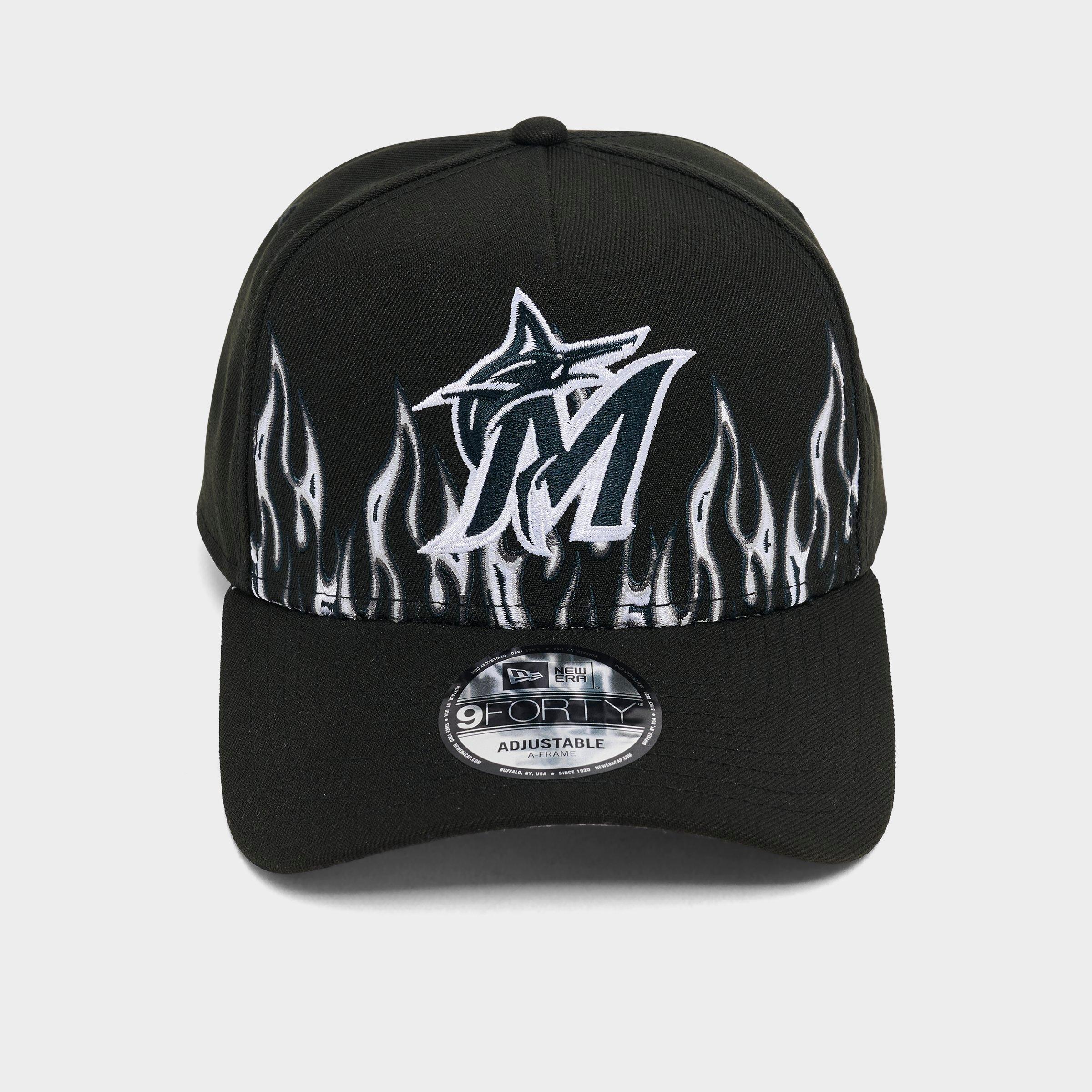 New Era Miami Marlins MLB Large Flame Logo 9FORTY A-Frame Snapback Hat