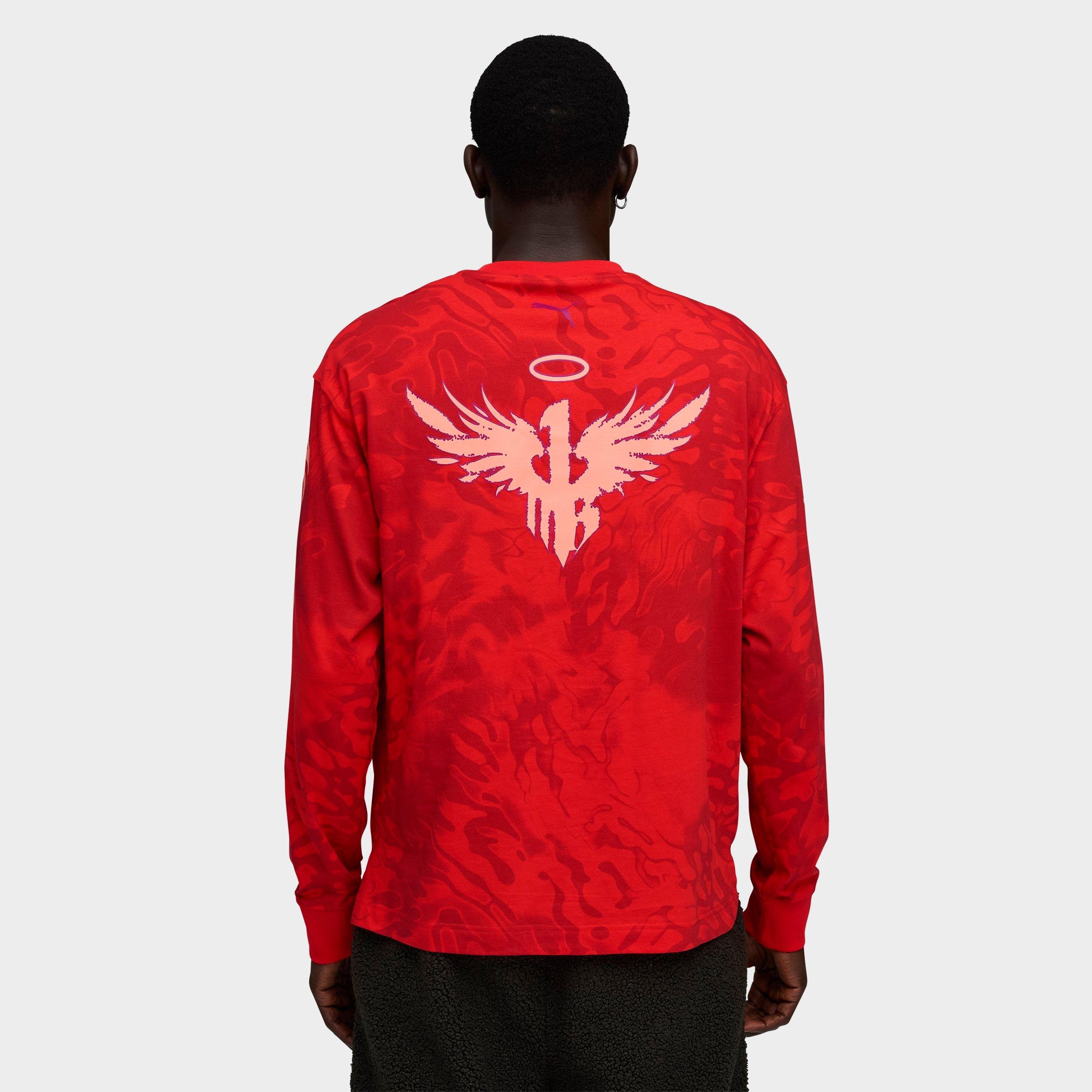 Men's Puma LaMelo Ball Supernova Print Long-Sleeve T-Shirt