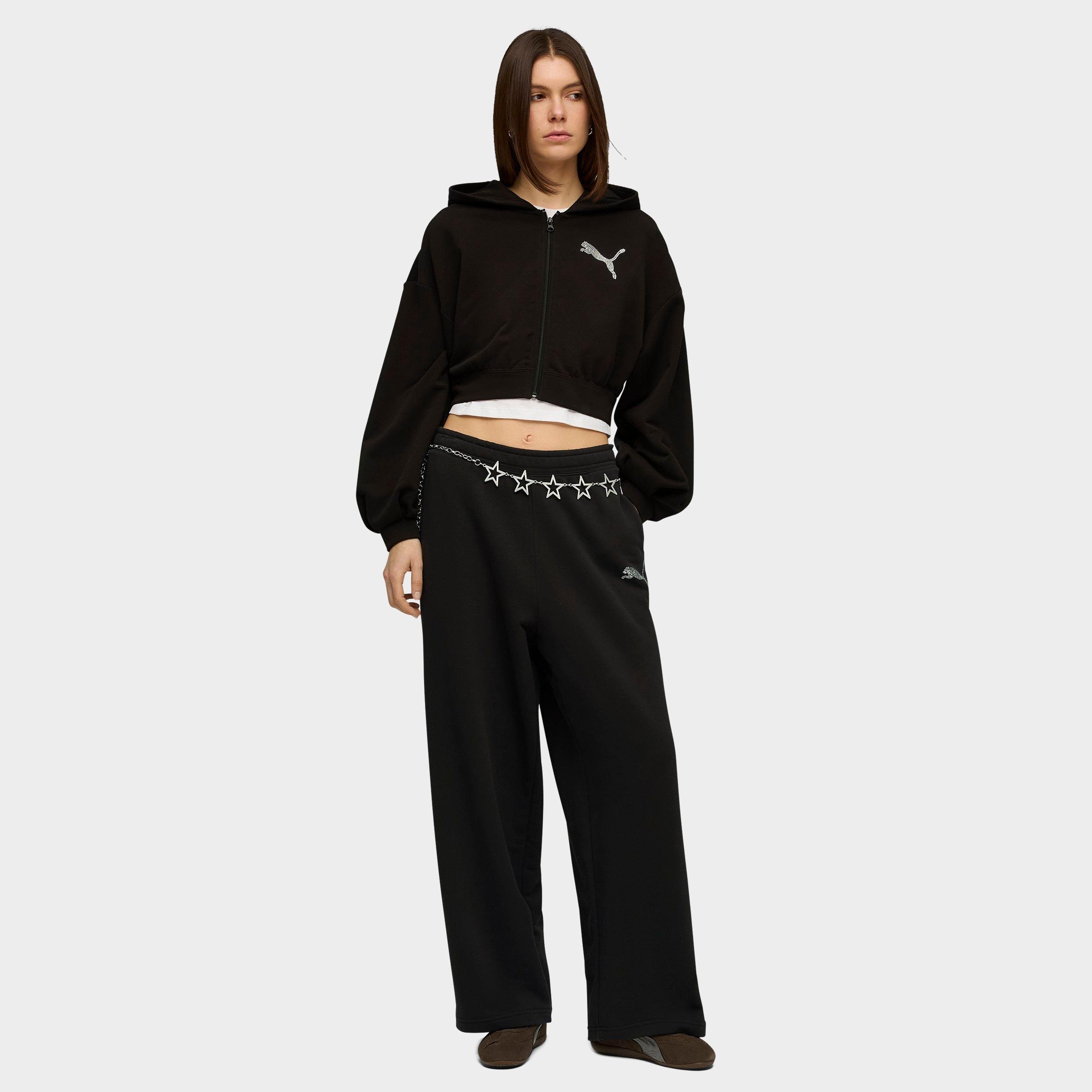 Women's Puma Essentials Graphics Bedazzled Slouchy Pants