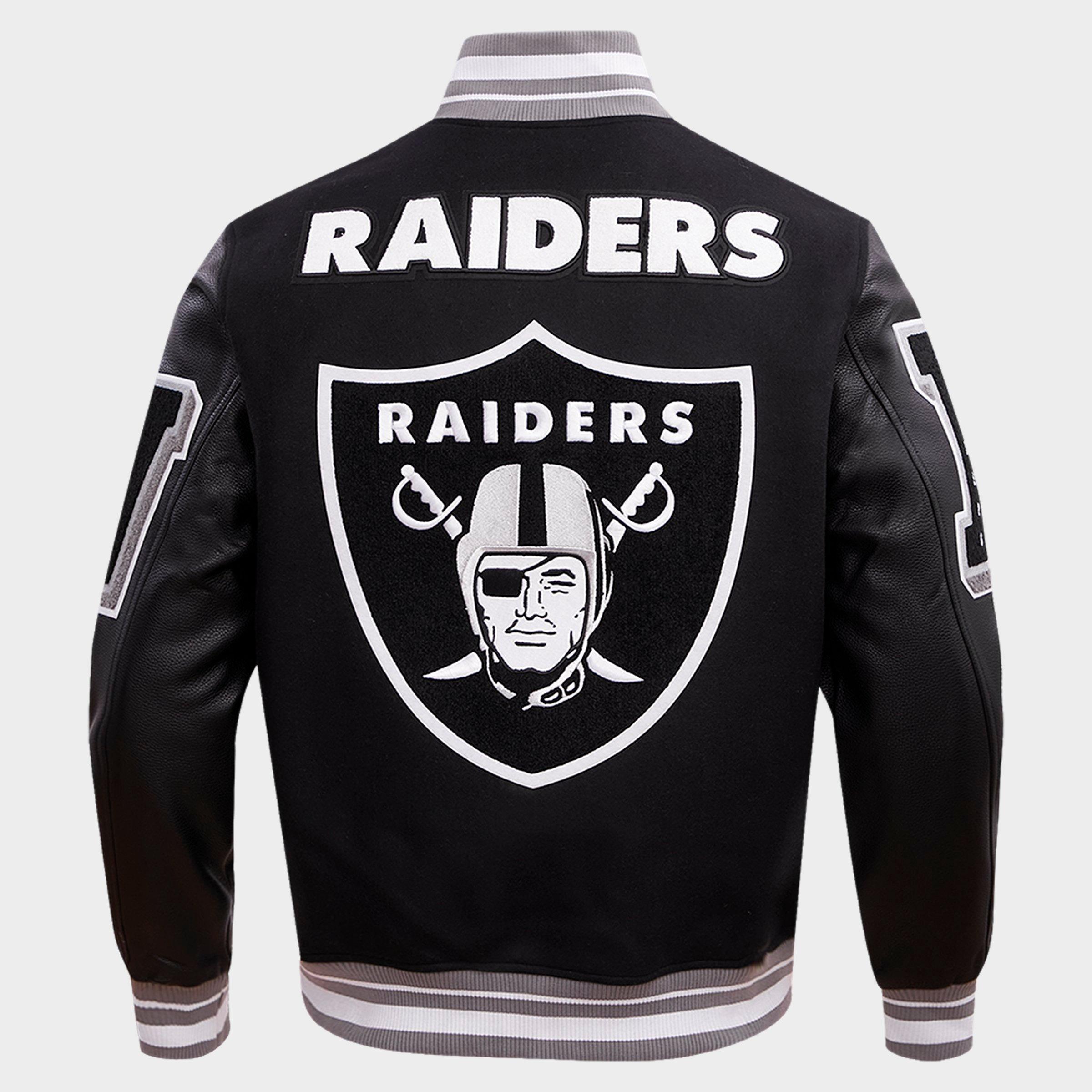 Men's Pro Standard Las Vegas Raiders NFL Mashup Rib Wool Varsity Jacket