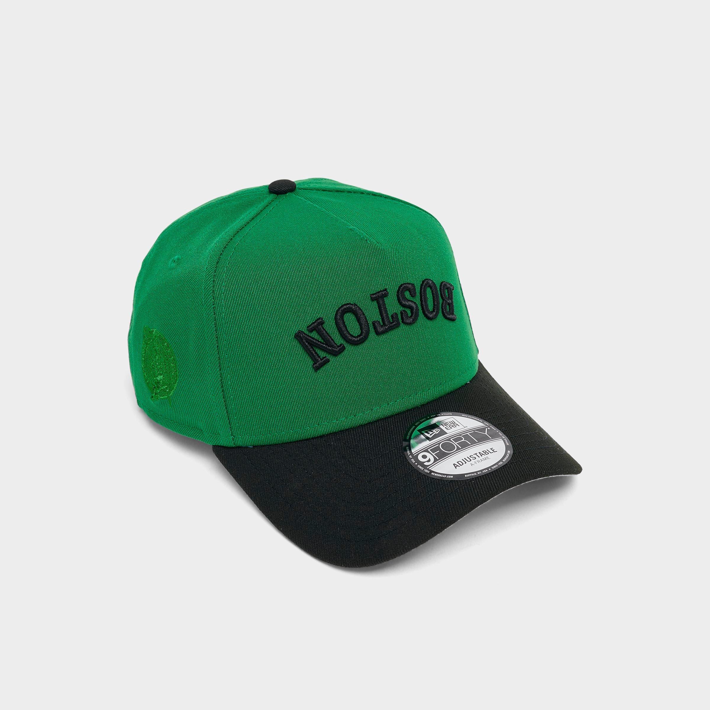 New Era Boston Celtics NBA 9FORTY Upside Down Wordmark A-Frame Adjustable Back Hat