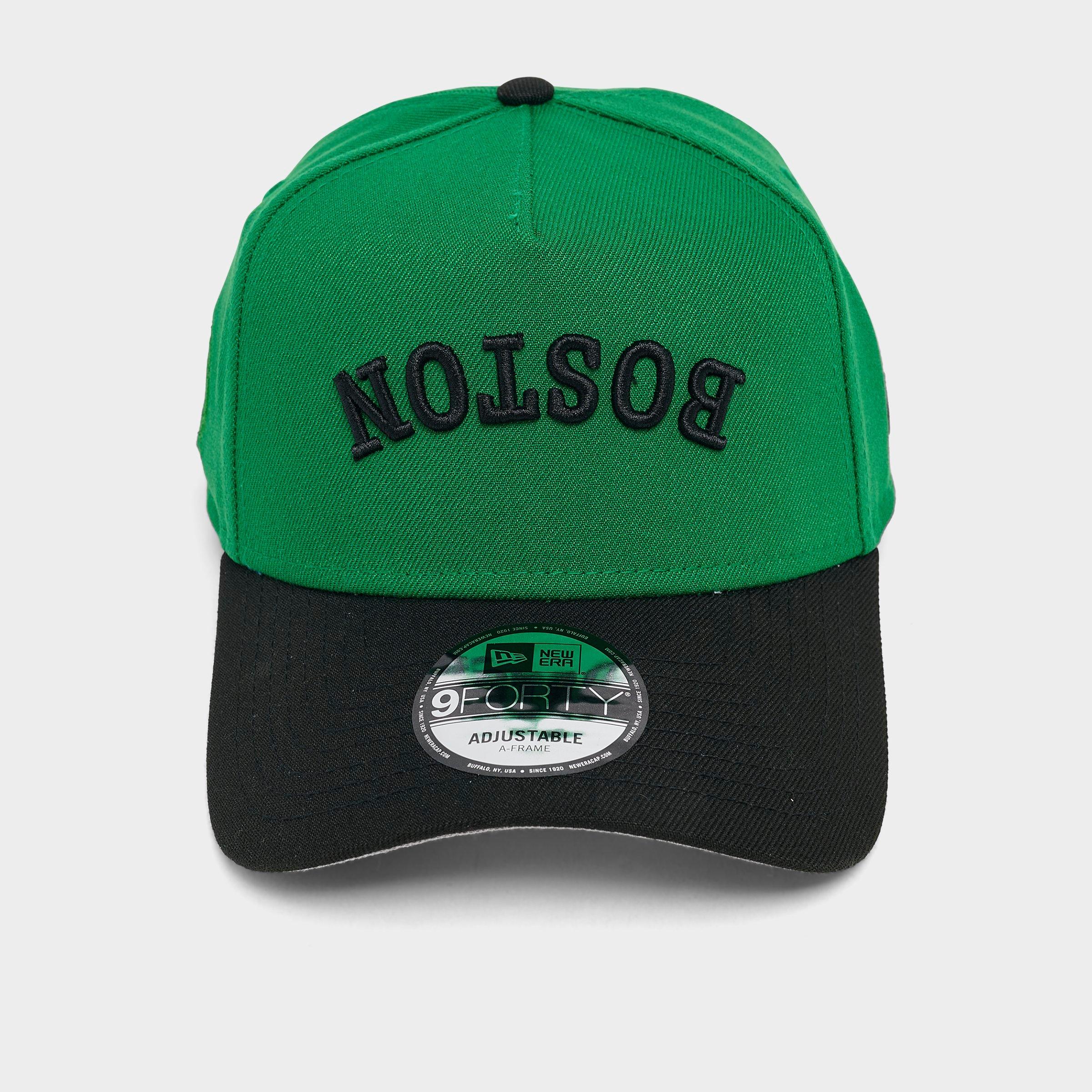 New Era Boston Celtics NBA 9FORTY Upside Down Wordmark A-Frame Adjustable Back Hat