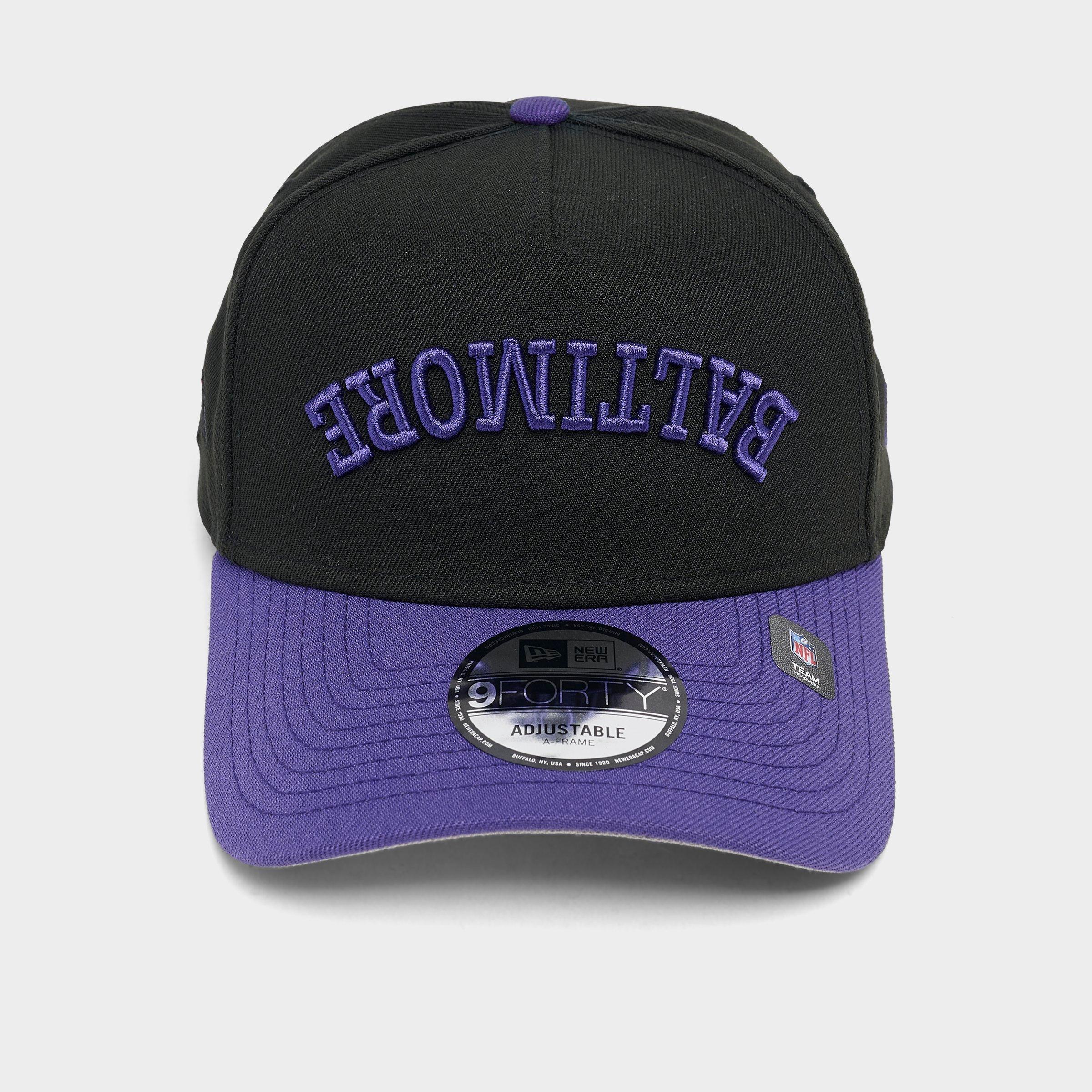 New Era Baltimore Ravens NFL 9FORTY Upside Down Wordmark A-Frame Adjustable Back Hat