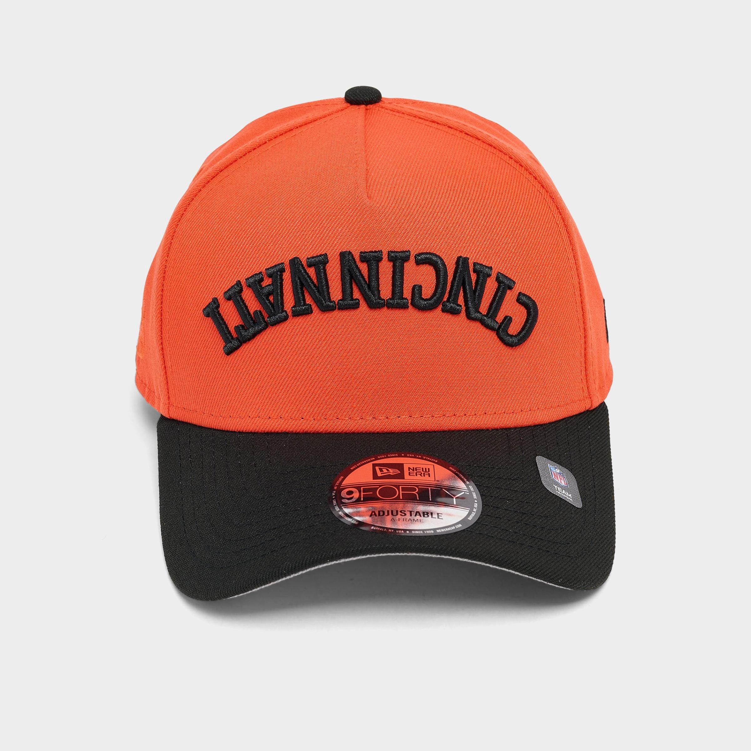 New Era Cincinnati Bengals NFL 9FORTY Upside Down Wordmark A-Frame Adjustable Back Hat