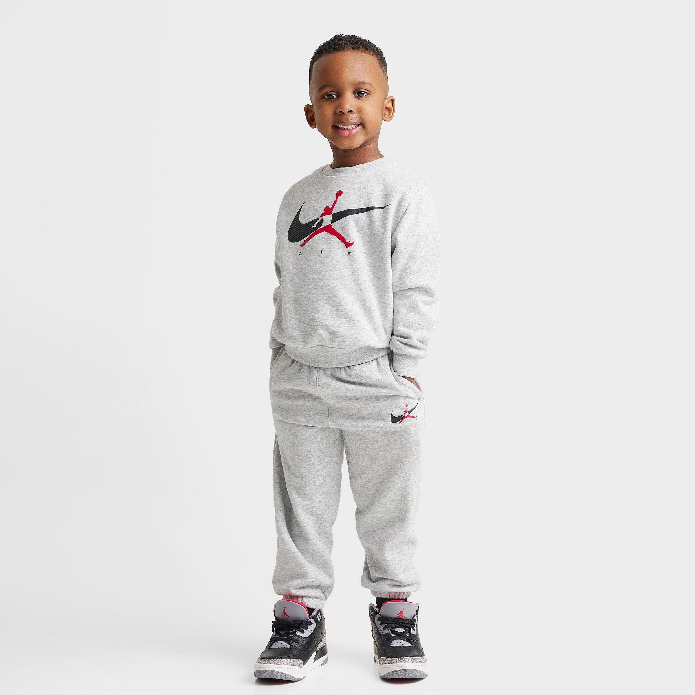 Kids' Toddler Jordan Jumpman Swoosh Crewneck Sweatshirt and Jogger Pants Set