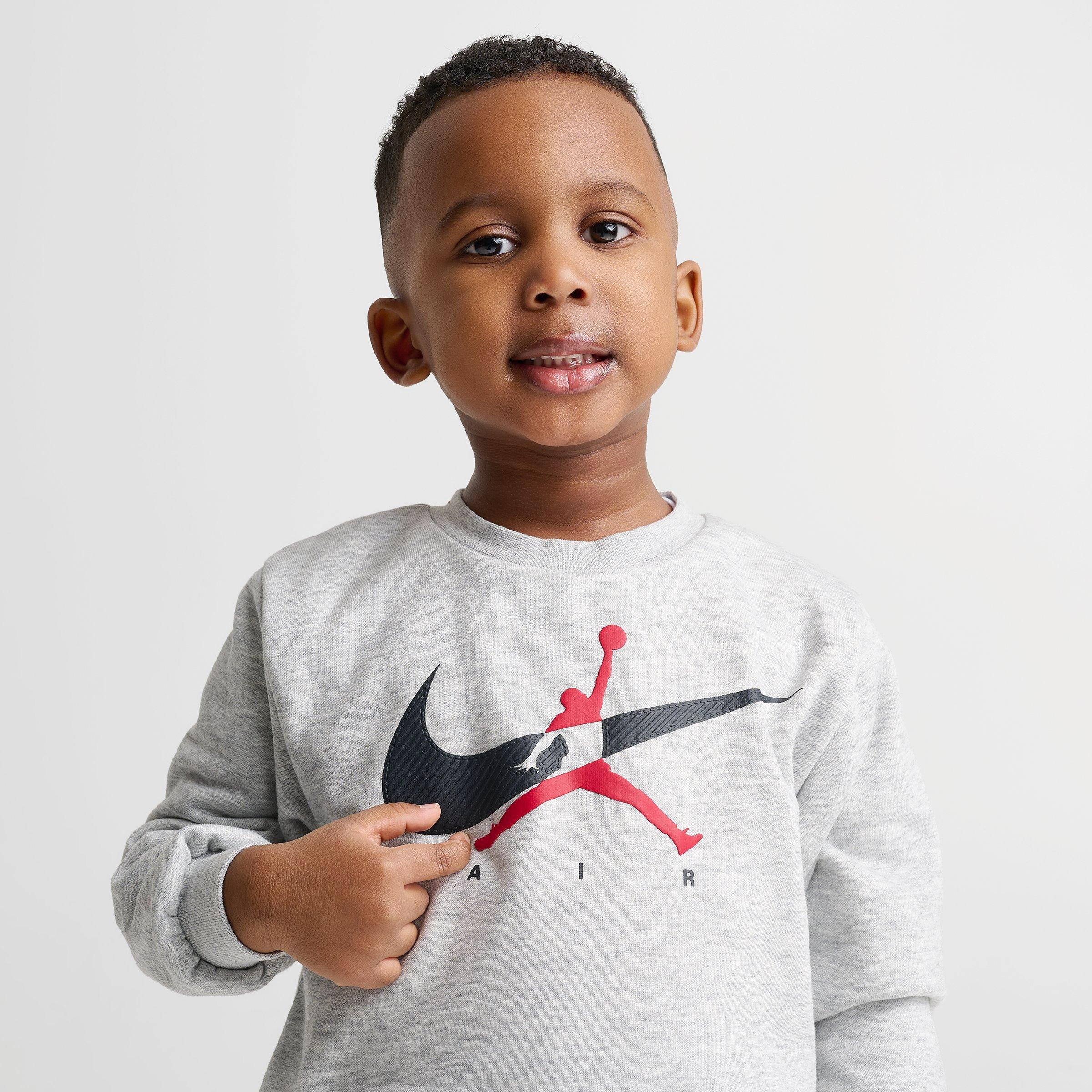 Kids' Toddler Jordan Jumpman Swoosh Crewneck Sweatshirt and Jogger Pants Set