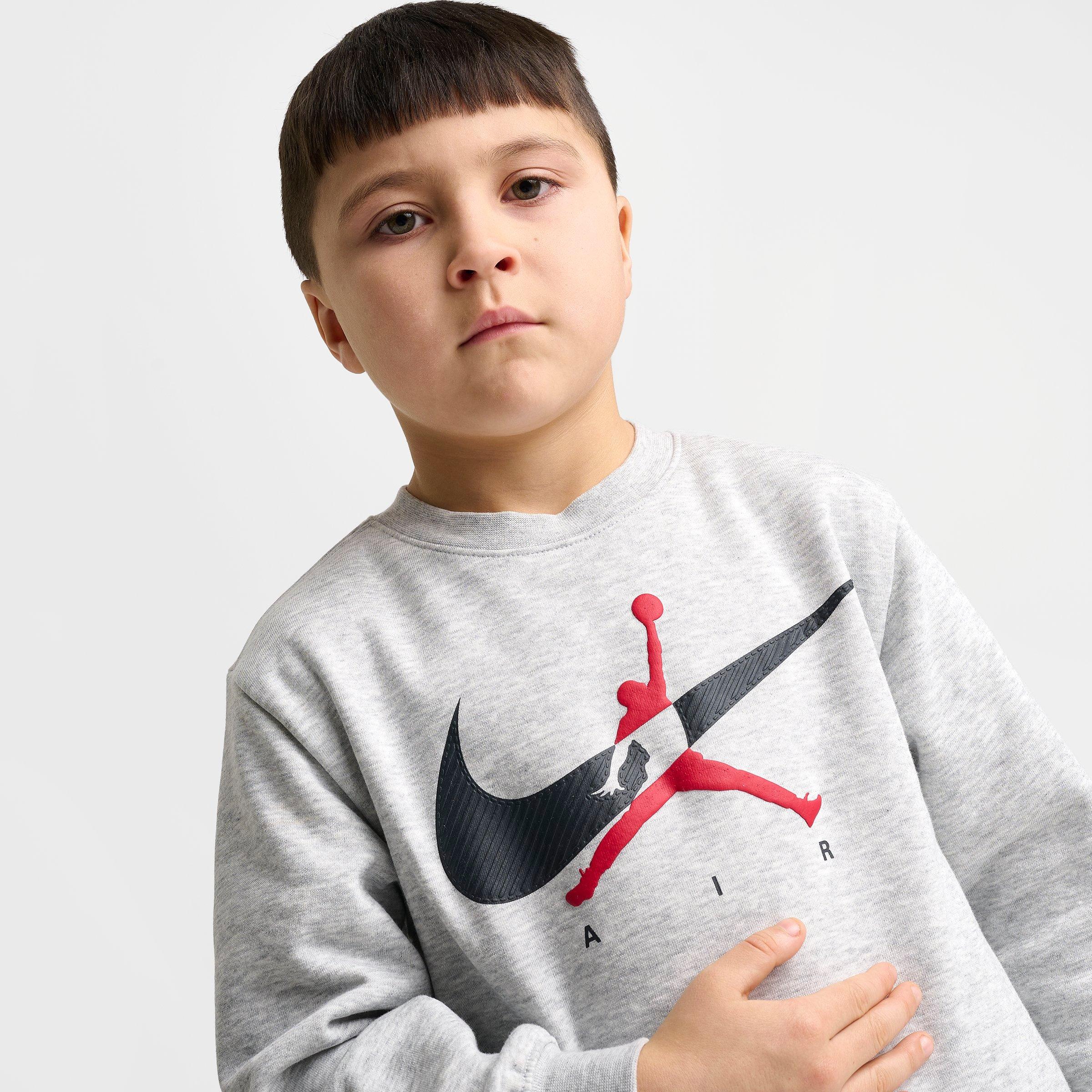 Little Kids' Jordan Jumpman Swoosh Crewneck Sweatshirt and Jogger Pants Set