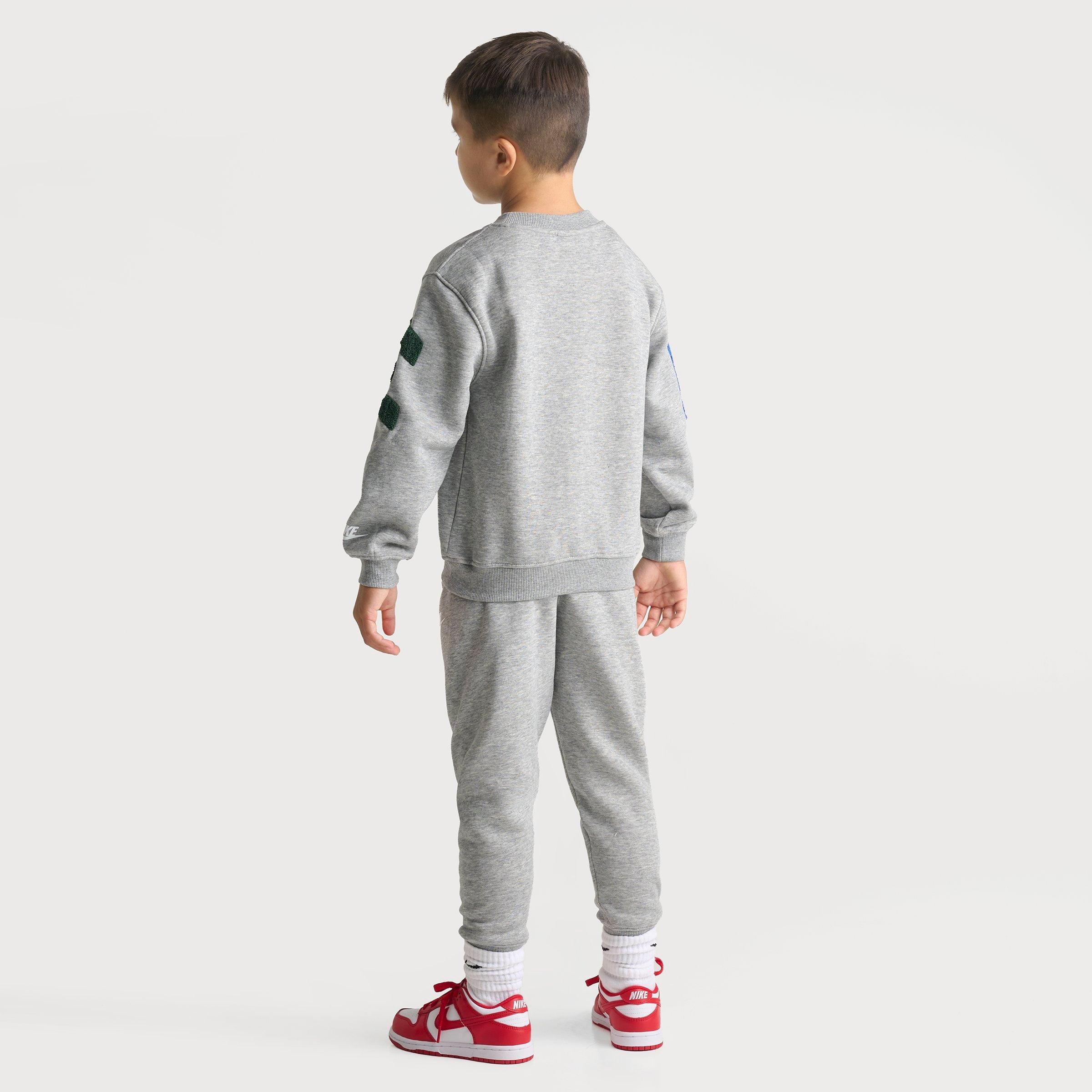Little Kids' Nike Chenille Crewneck Sweatshirt and Jogger Pants Set