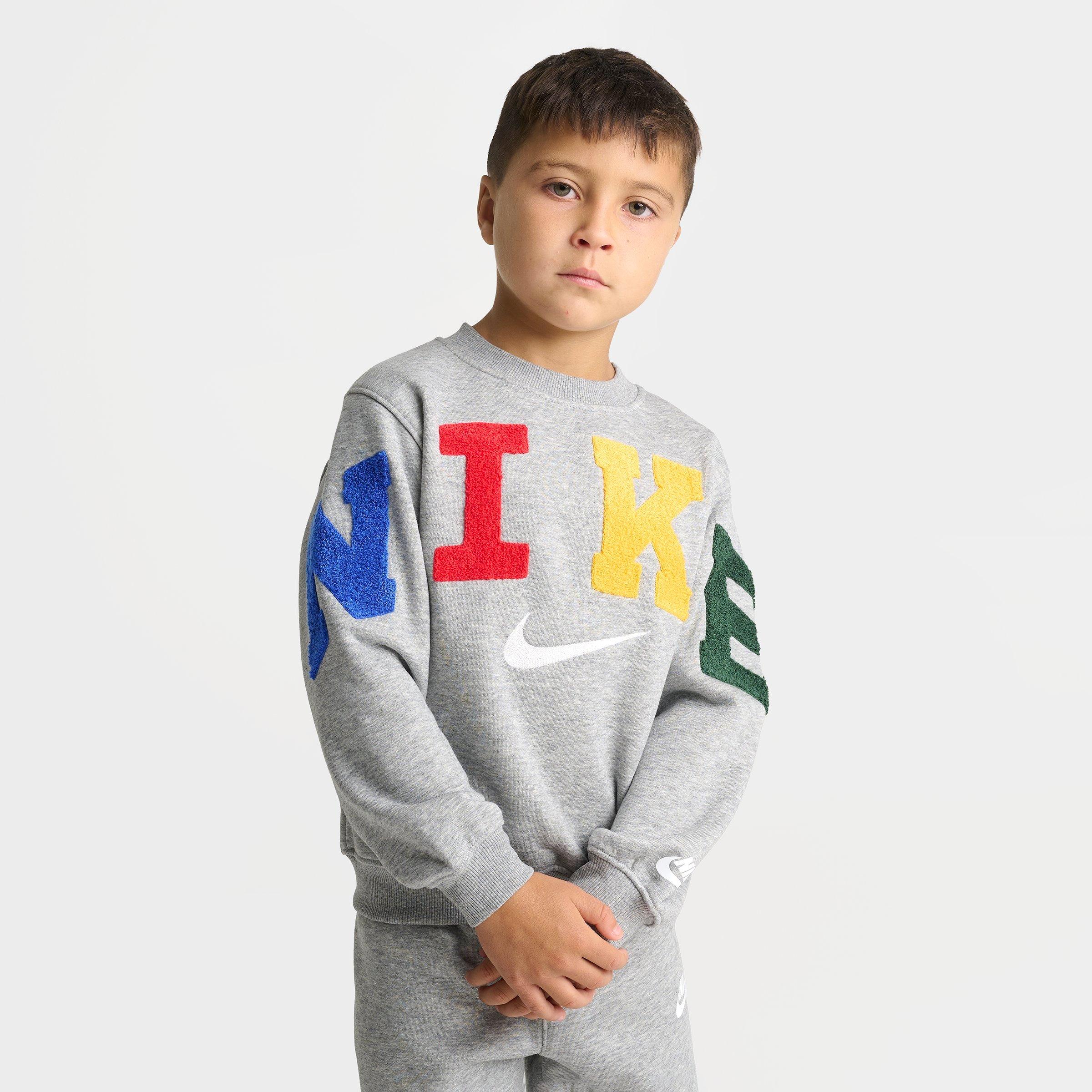 Little Kids' Nike Chenille Crewneck Sweatshirt and Jogger Pants Set